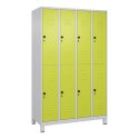 C+P Doppel-Garderobenschrank "Classic Plus", Abteilbreite 30 cm, mit Füßen 195x120x50 cm/ 8 Fächer, Clowngrün (RAL 110 80 60)