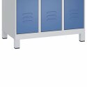 C+P Doppel-Garderobenschrank "Classic Plus", Abteilbreite 30 cm, mit Füßen 195x120x50 cm/ 8 Fächer, Verkehrsgelb (RAL 1023)