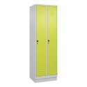 C+P Garderobenschrank "Classic Plus", Abteilbreite 30 cm, mit Sockel 195x60x50 cm/ 2 Fächer, Clowngrün (RAL 110 80 60)