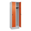 C+P Garderobenschrank "Classic Plus", Abteilbreite 30 cm, mit Sockel 195x60x50 cm/ 2 Fächer, Reinorange (RAL 2004)