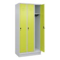 C+P Garderobenschrank "Classic Plus", Abteilbreite 30 cm, mit Sockel 195x90x50 cm/ 3 Fächer, Clowngrün (RAL 110 80 60)