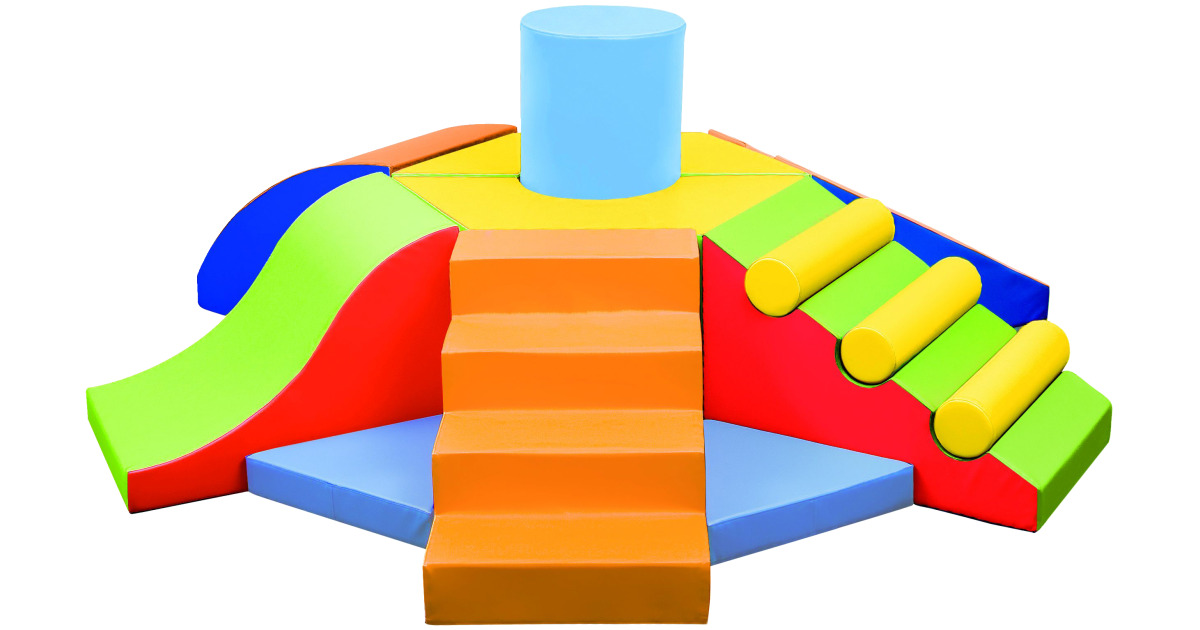 Baby Schaumstoff Bausteine Softplay-Set - 6-teilig, Kletterblöcke Für Kleinkinder 1-3 Jahre, Bunt