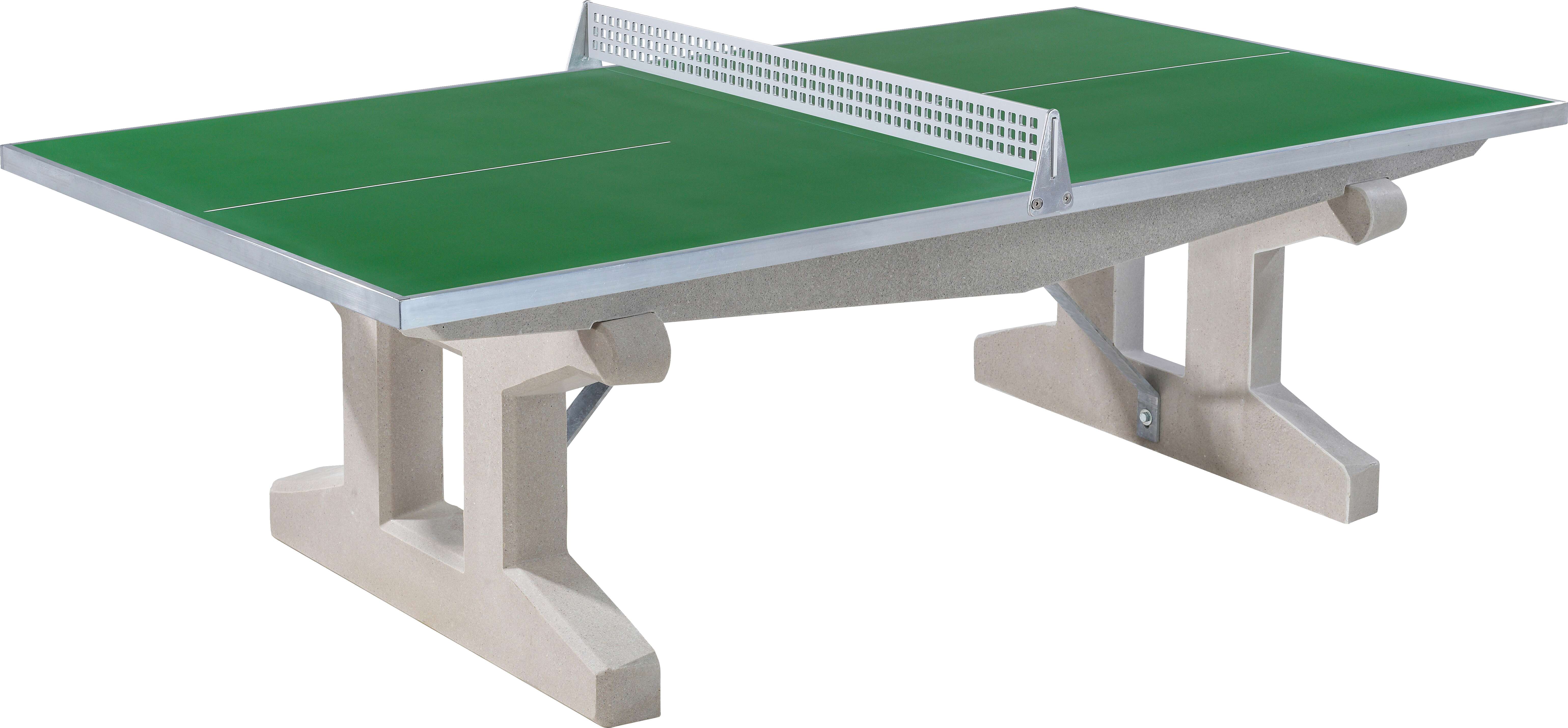 Sport-Thieme Tischtennisplatte „Premium“, Grün, Kurzer Fuß, freistehend