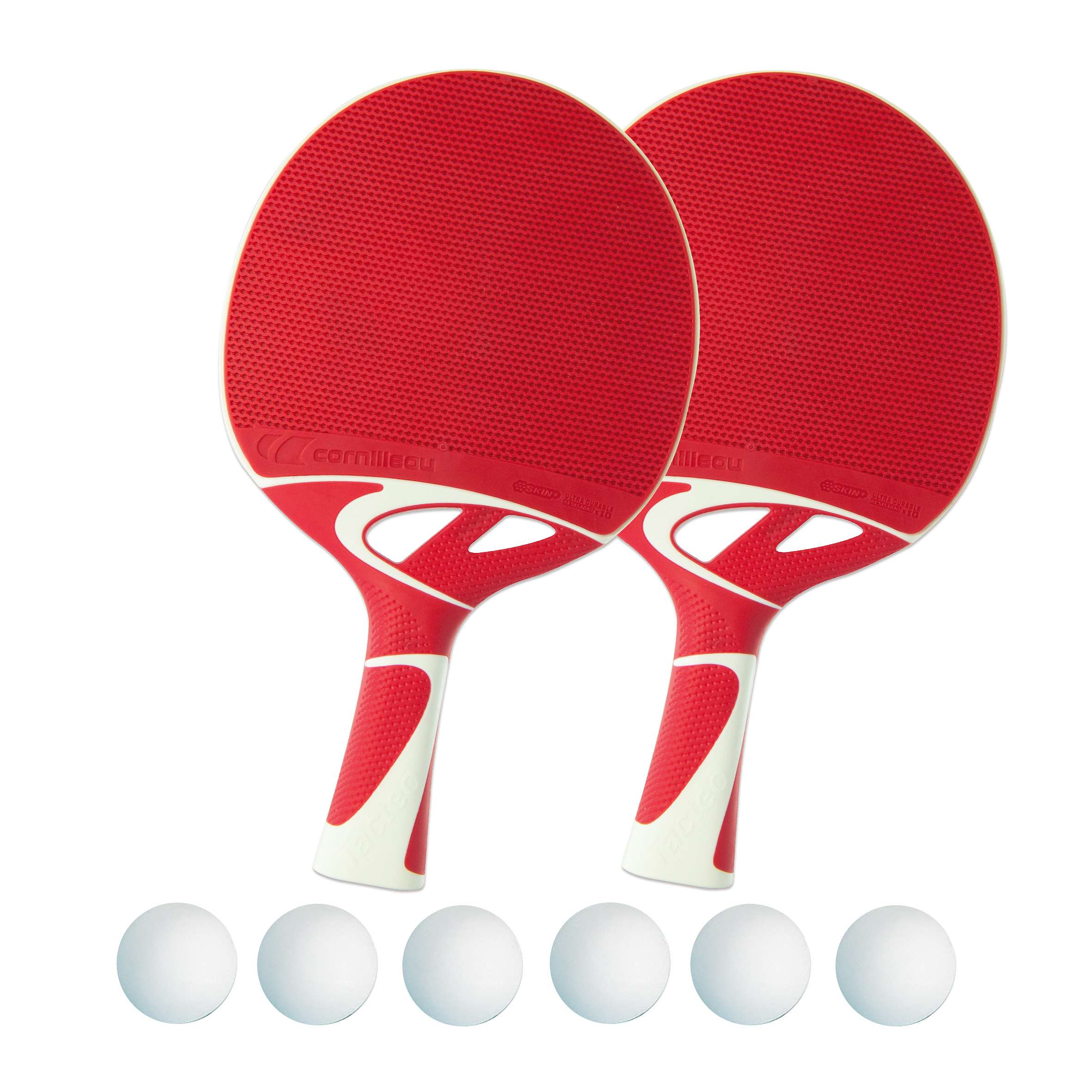 Cornilleau Tischtennisschläger-Set „Tacteo 50 Outdoor“, Bälle Orange