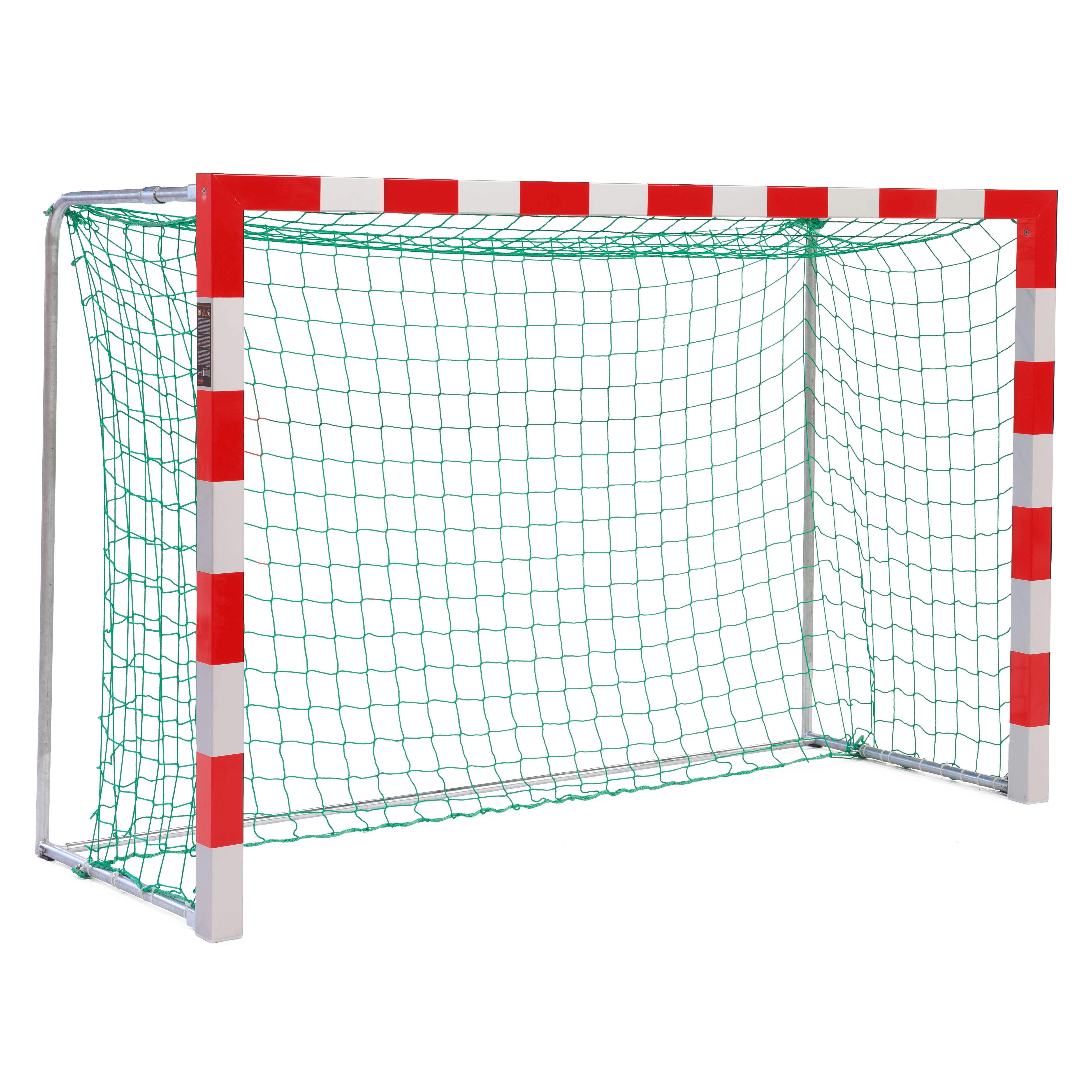Sport-Thieme Handballtor frei stehend, 3×1,60 m, Rot-Silber, Premium-Stahl-Eckverbindung