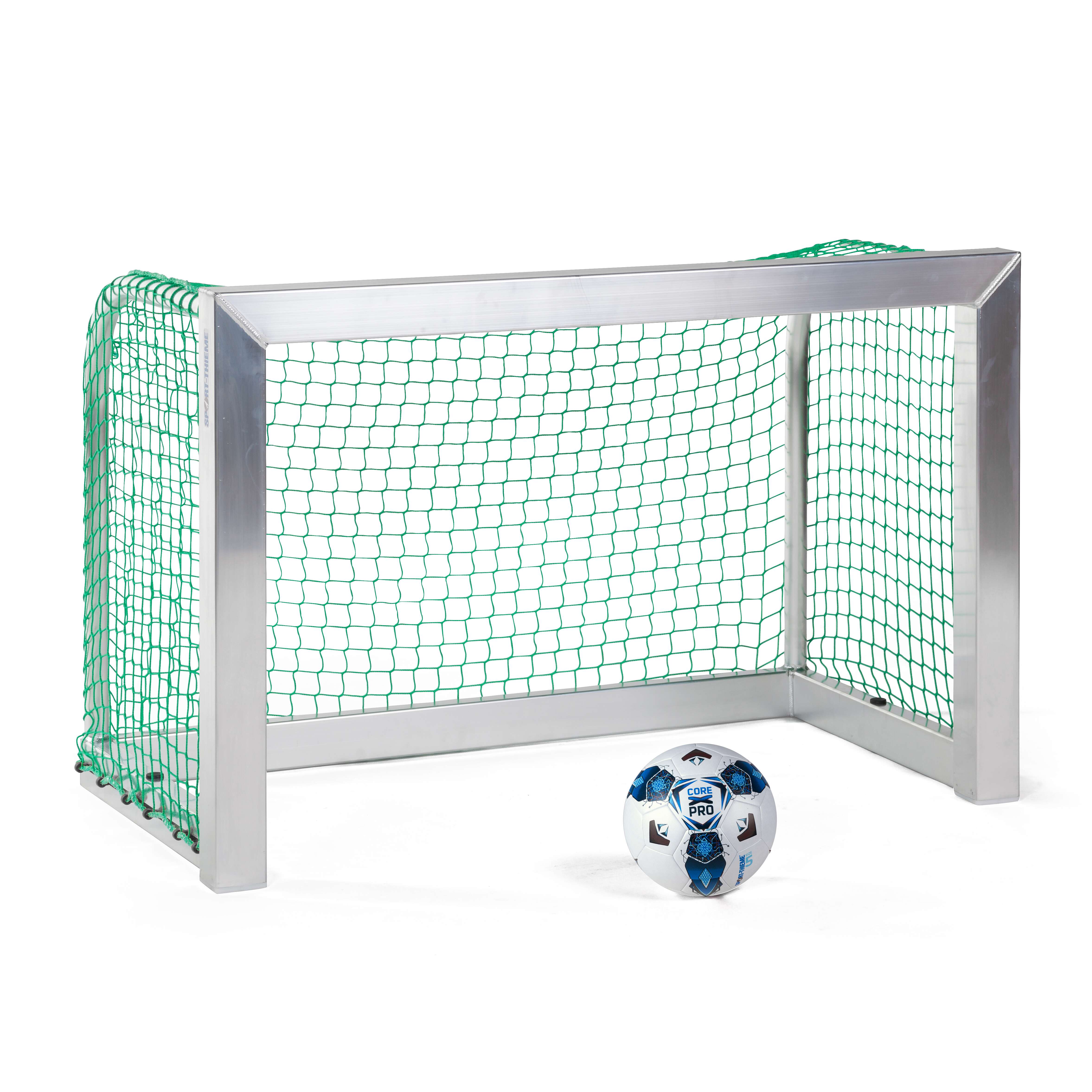 Sport-Thieme Mini-Fußballtor vollverschweißt, Inkl. Netz, grün (MW 4,5 cm), 1,20×0,80 m, Tortiefe 0,70 m
