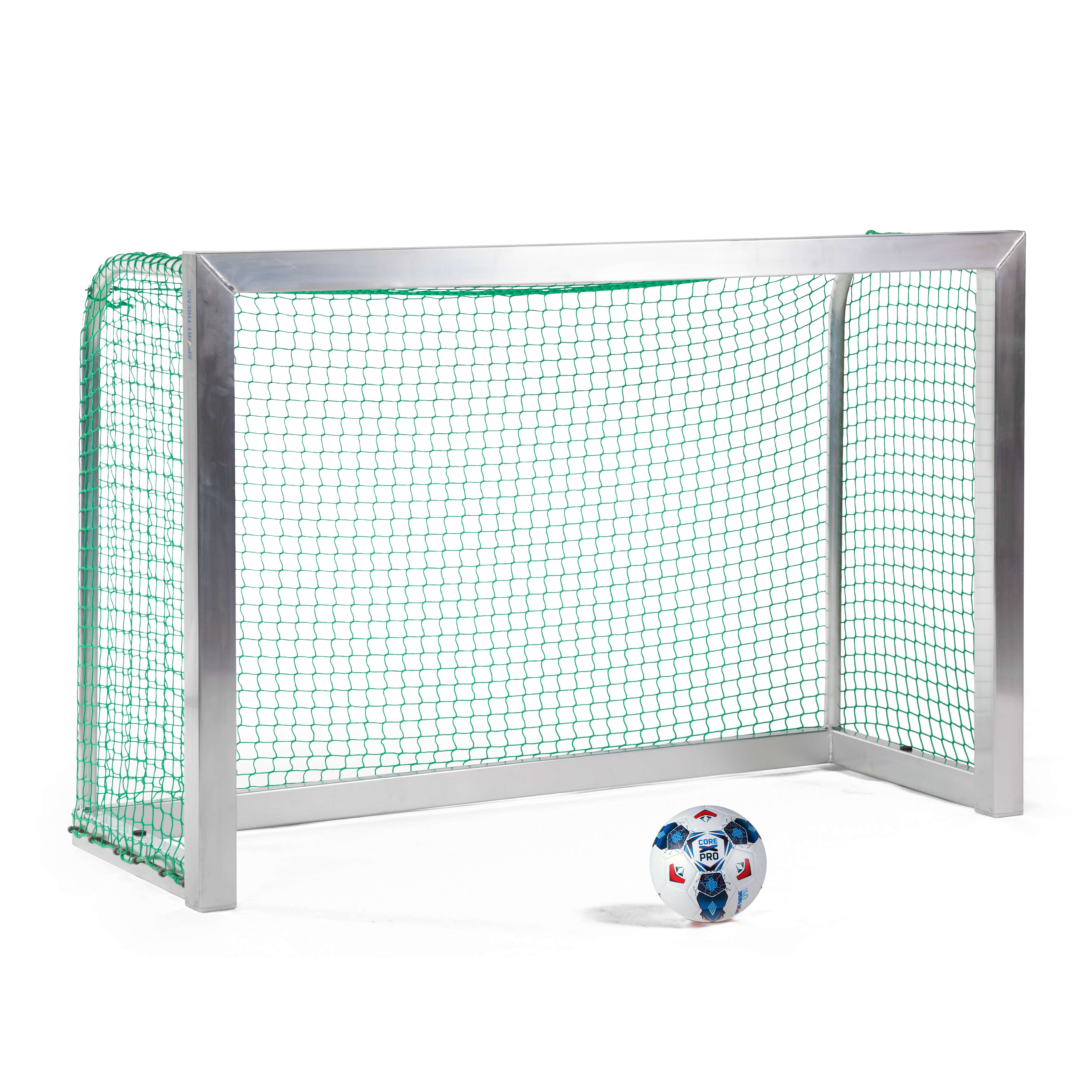 Sport-Thieme Mini-Fußballtor vollverschweißt, Inkl. Netz, grün (MW 4,5 cm), 1,80×1,20 m, Tortiefe 0,70 m