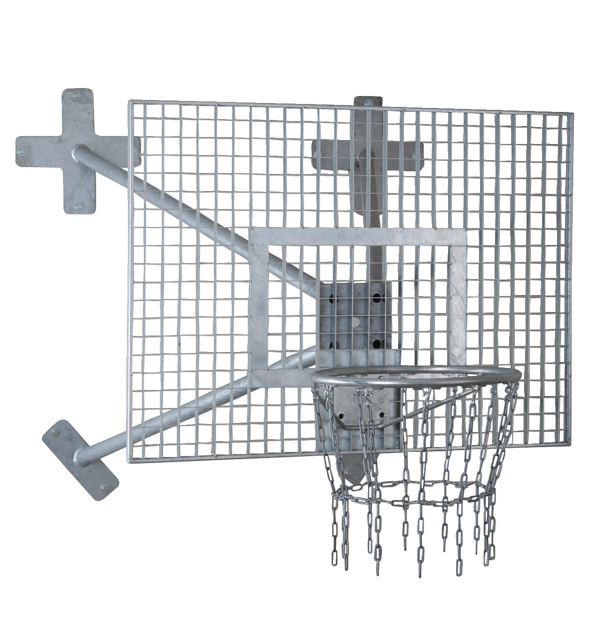Sport-Thieme Basketball-Wandanlage „Fair Play Outdoor“, Korb „Outdoor“, Zielbrett: Gittergewebe