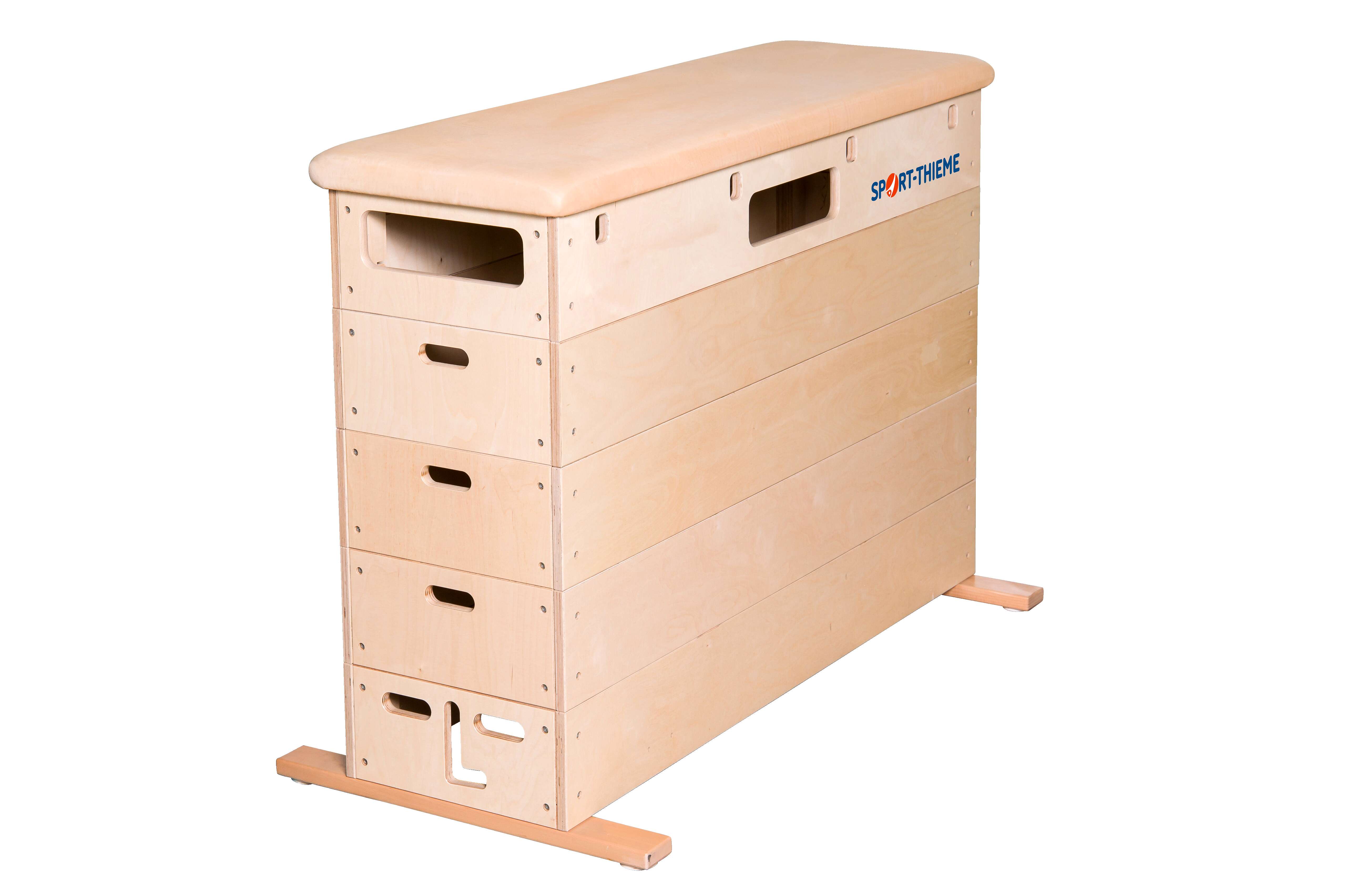 Sport-Thieme Sprungkasten „Multiplex“, 5-teilig, Ohne Schwenkrolleneinrichtung, Kernrindlederbezug