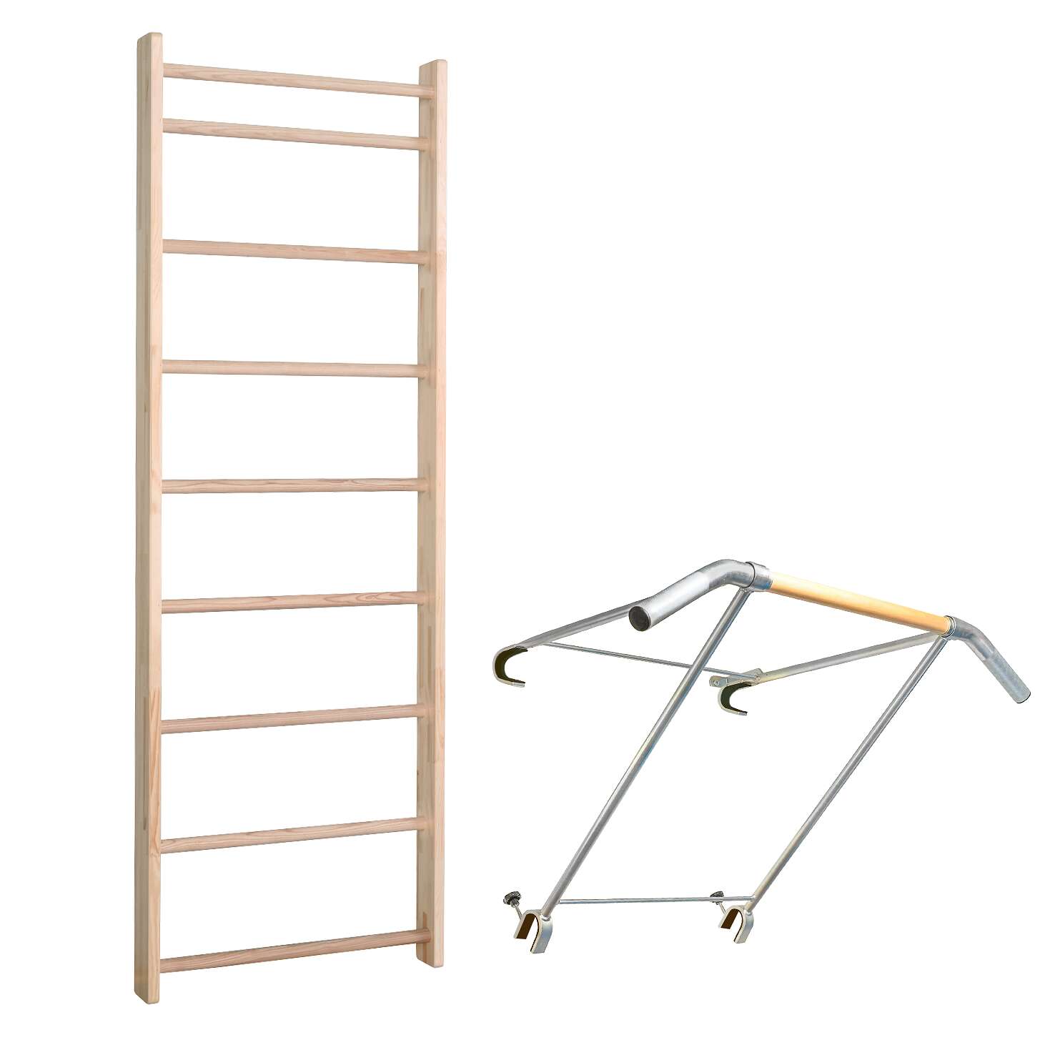 Sport-Thieme Sprossenwand mit Klimmzugbügel „Profi“, Sprossenwand 230×80 cm