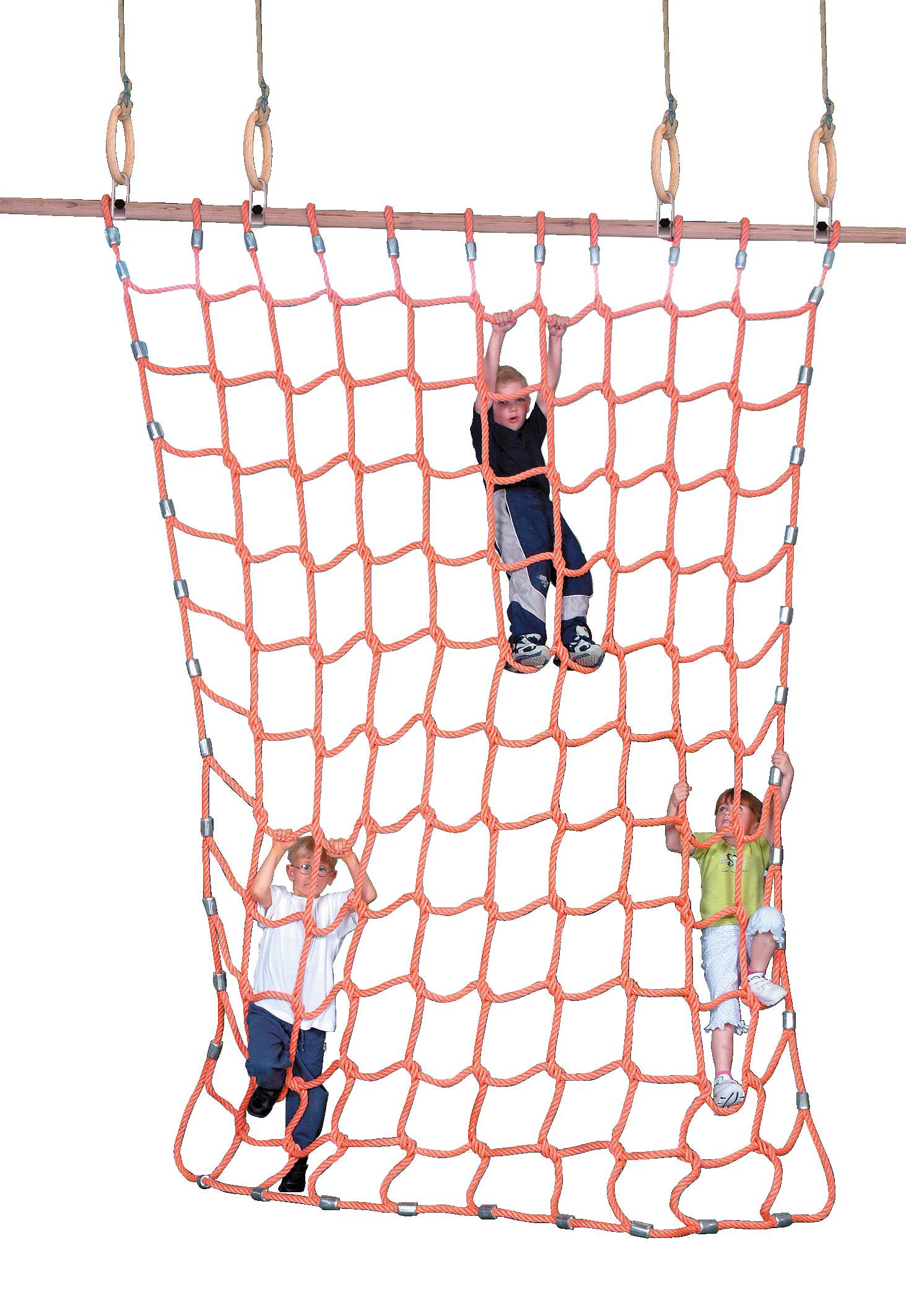 Sport-Thieme Kletternetz für Turnringe, Polypropylen (PP) Orange, 3,5 m