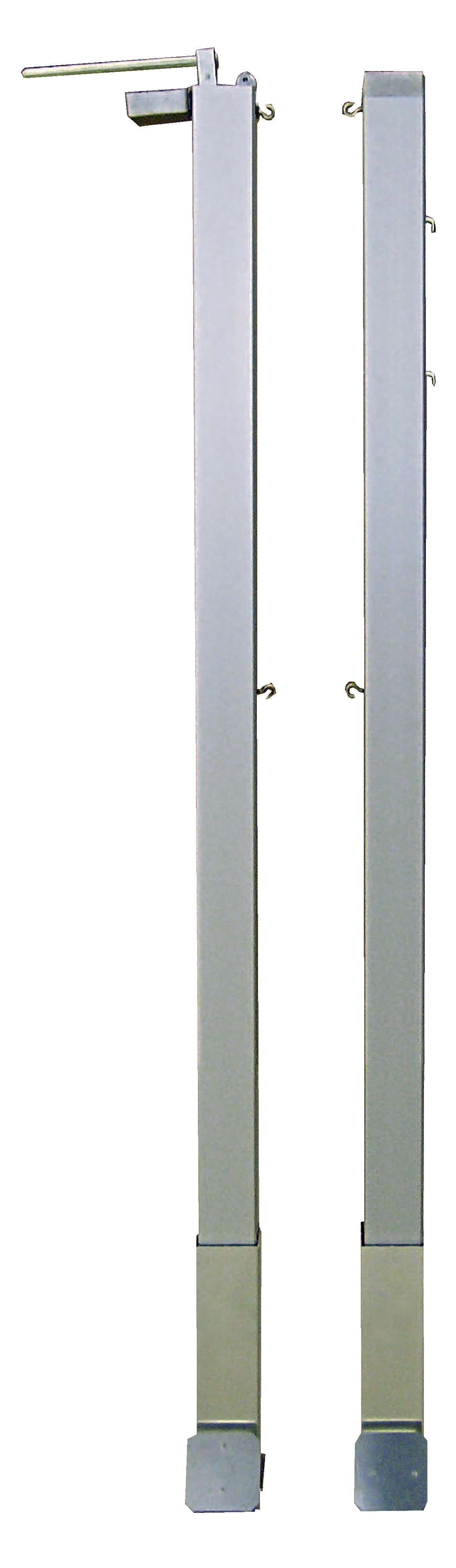 Sport-Thieme Badmintonpfosten mit innenliegender Spannmechanik, Quadratprofil 80×80 mm
