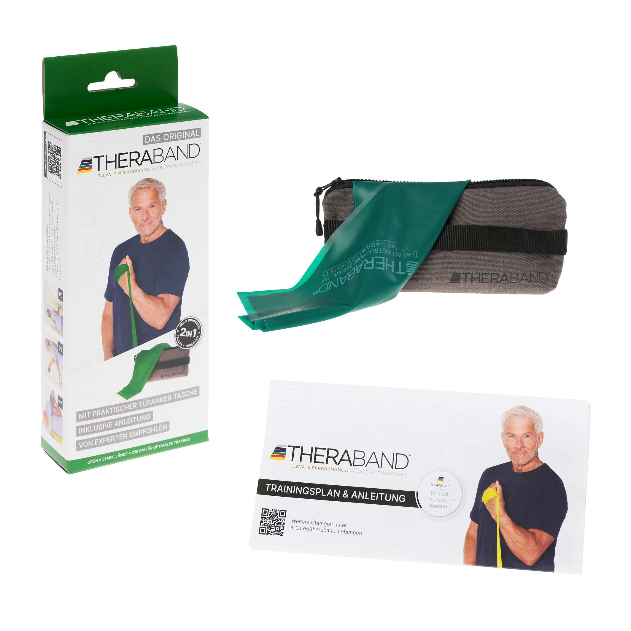 TheraBand Fitnessband 250 cm in Reißverschlusstasche, Stark