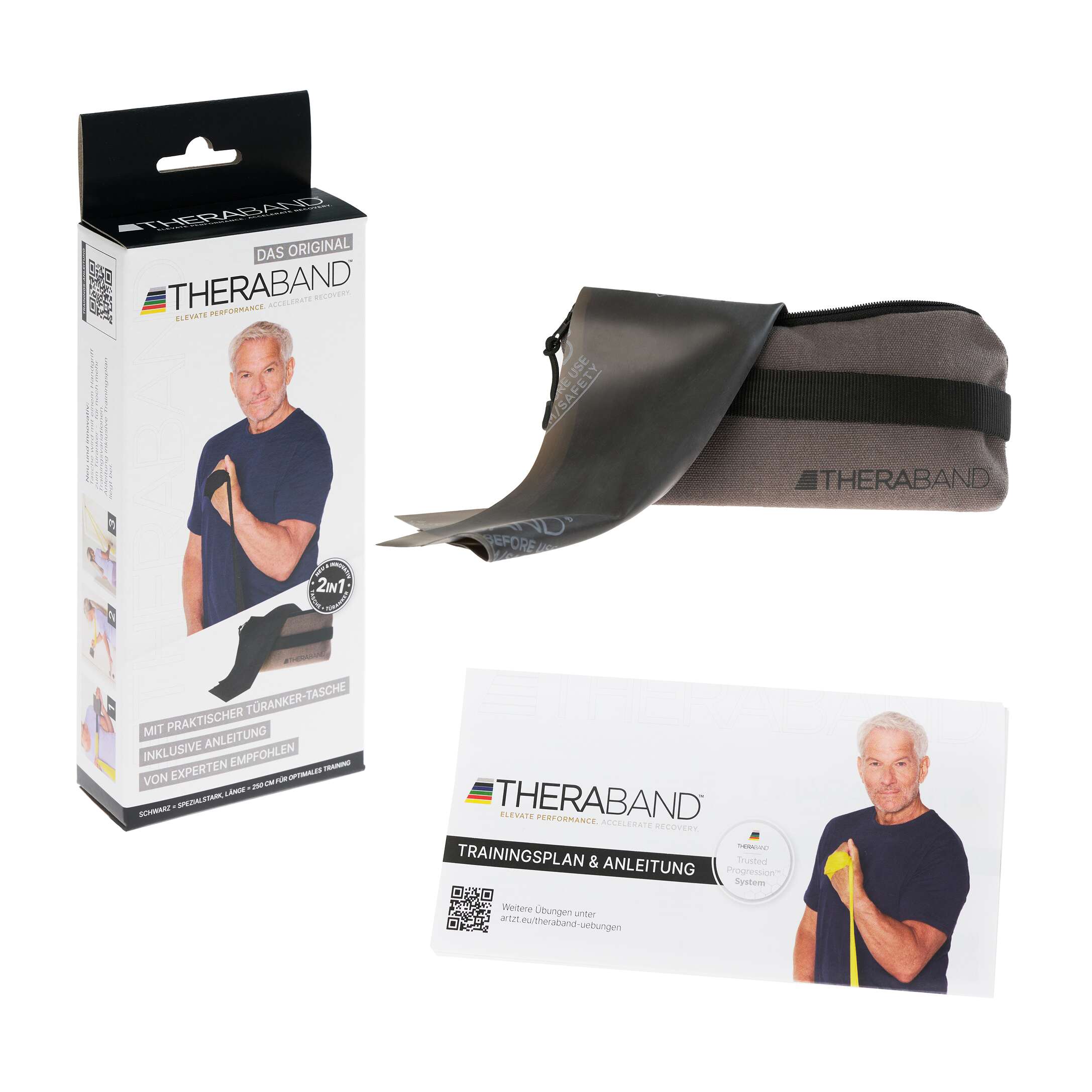 TheraBand Fitnessband 250 cm in Reißverschlusstasche, Besonders stark