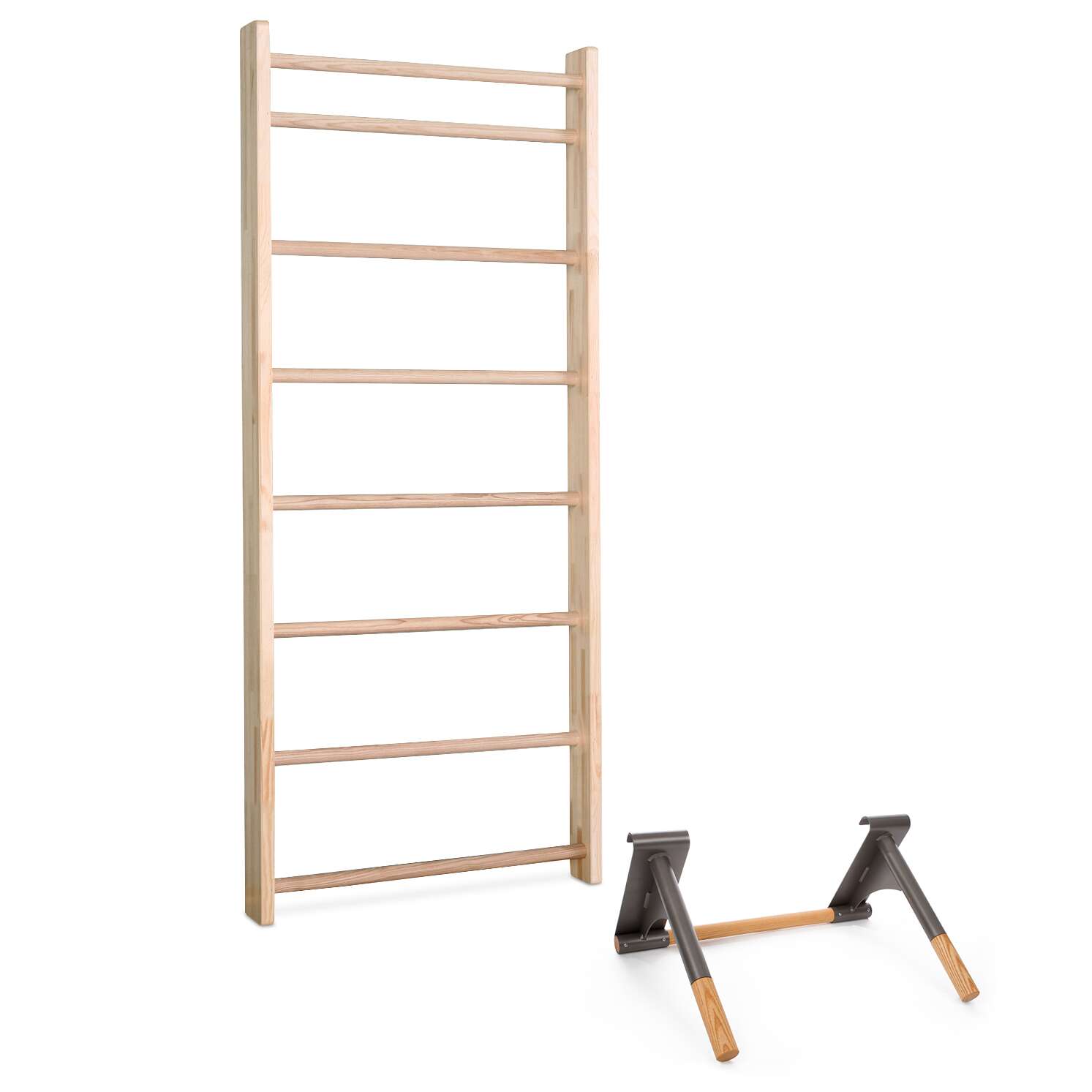 Sport-Thieme Sprossenwand mit Klimmzug-Dip-Stange, Sprossenwand 210×80 cm