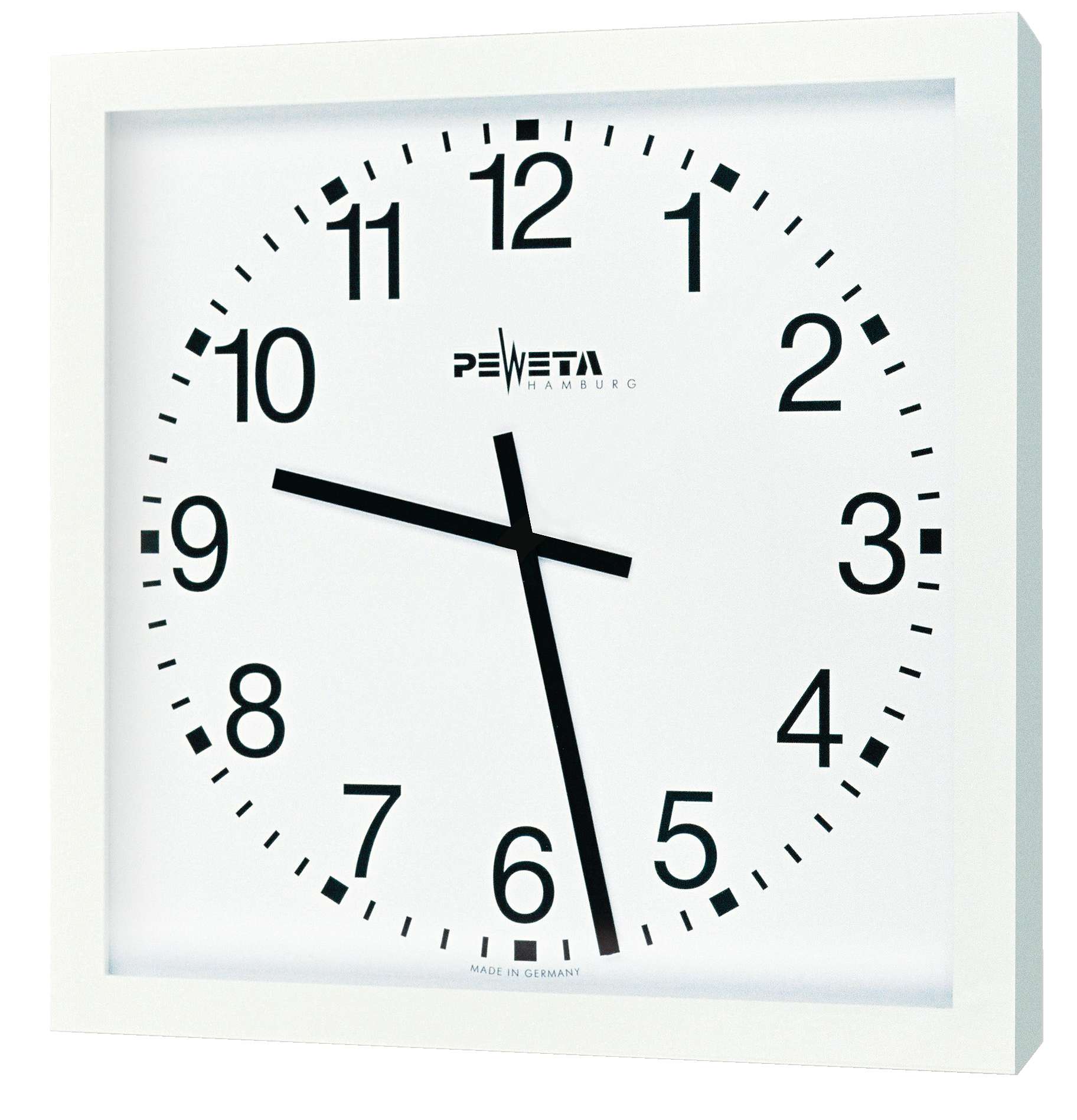 Peweta Funk-Wanduhr „50×50“, Standard, Zifferblatt arabische Zahlen