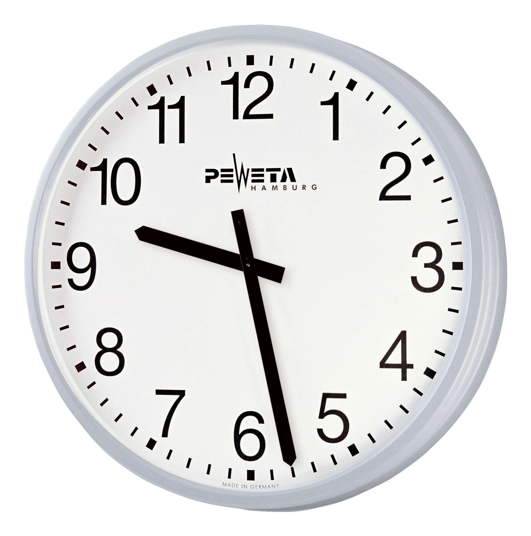 Peweta Funk-Wanduhr „ø 52 cm“, Netzbetrieb, Zifferblatt arabische Zahlen