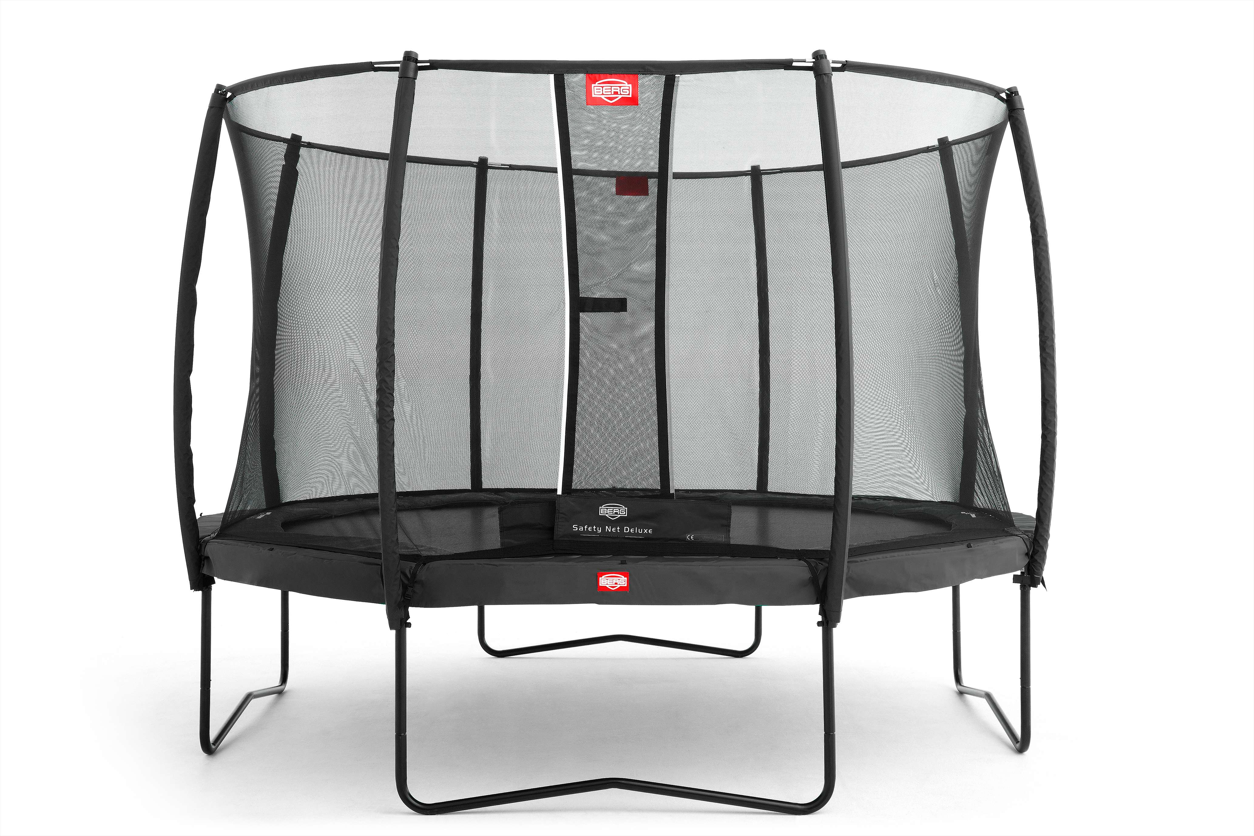 Berg Trampolin „Champion“ mit Sicherheitsnetz Deluxe, 380 cm, Grau