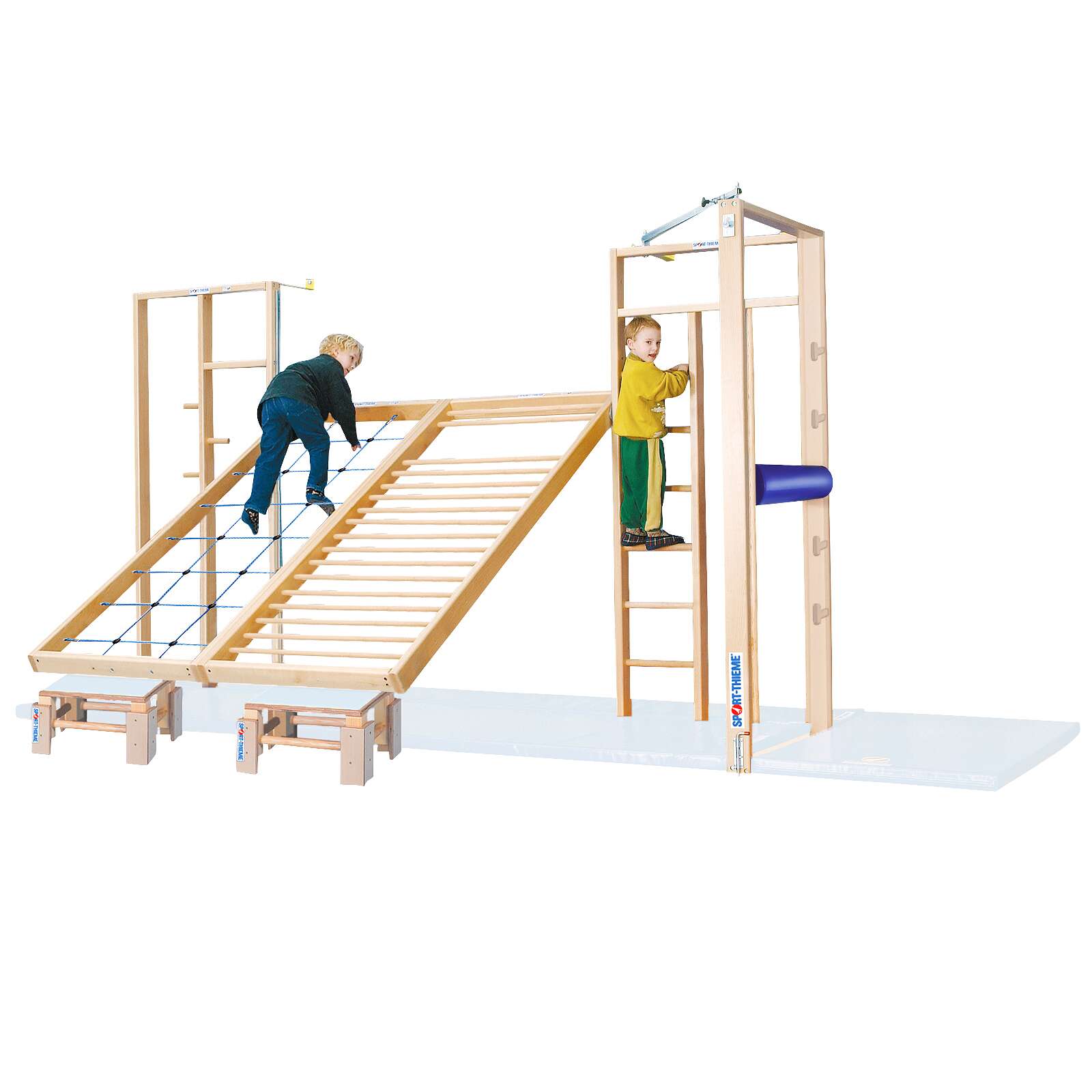 Sport-Thieme Turnwand-Kombination „TuWa Kletterwand 5“, Mit Fallschutzmatten