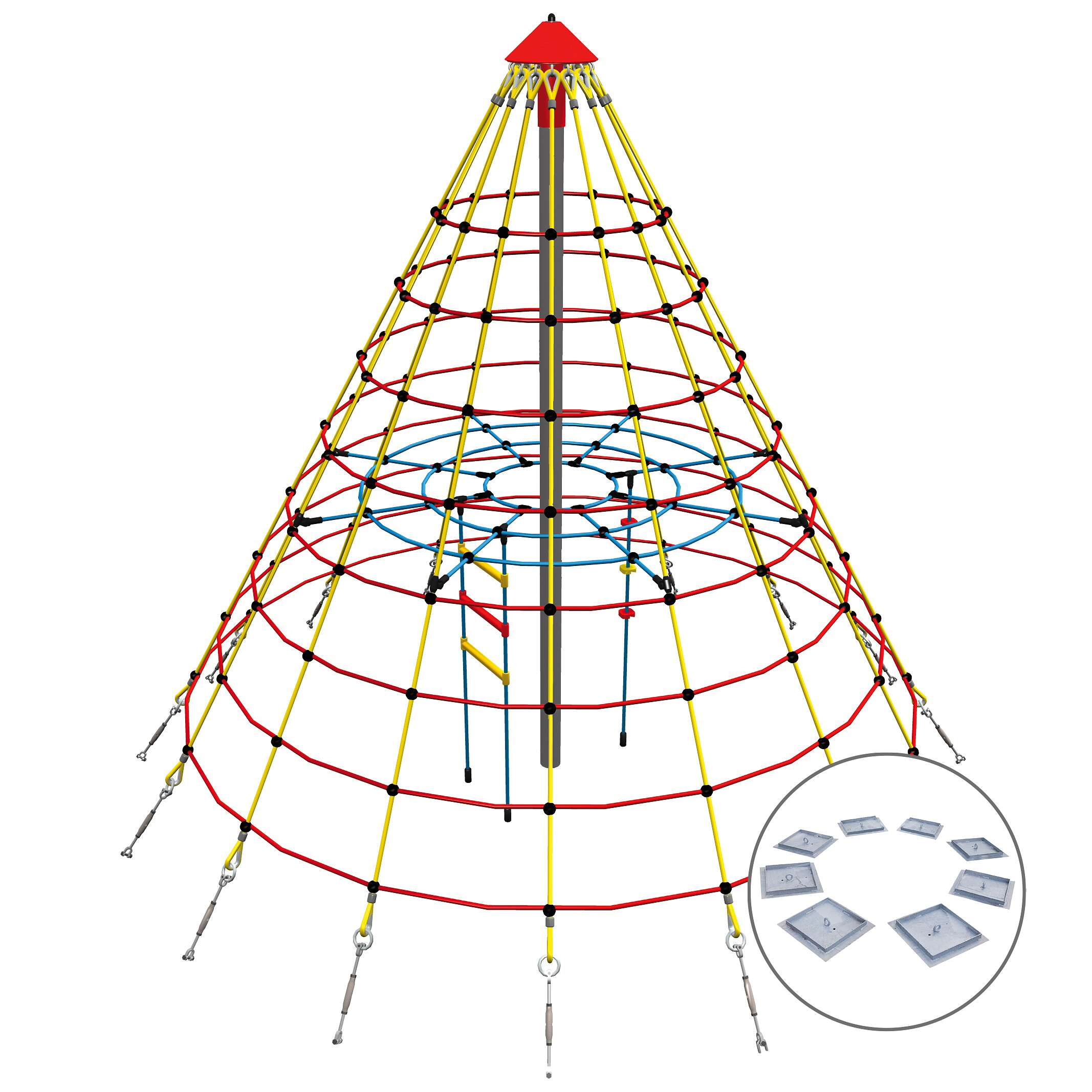 Huck Seiltechnik Cheops-Pyramide „Mini“, Zum Eingraben