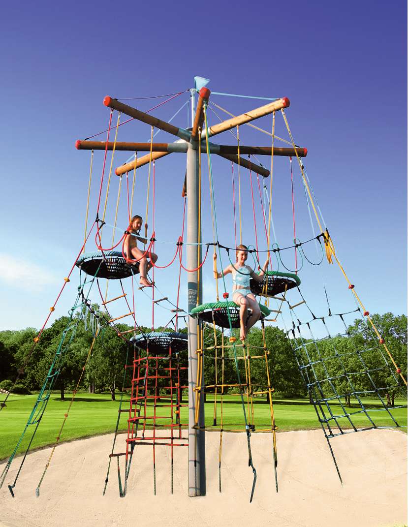 Huck Seiltechnik Seilspielgerät „Vogelnestbaum“, Querhölzer aus Leimbinder