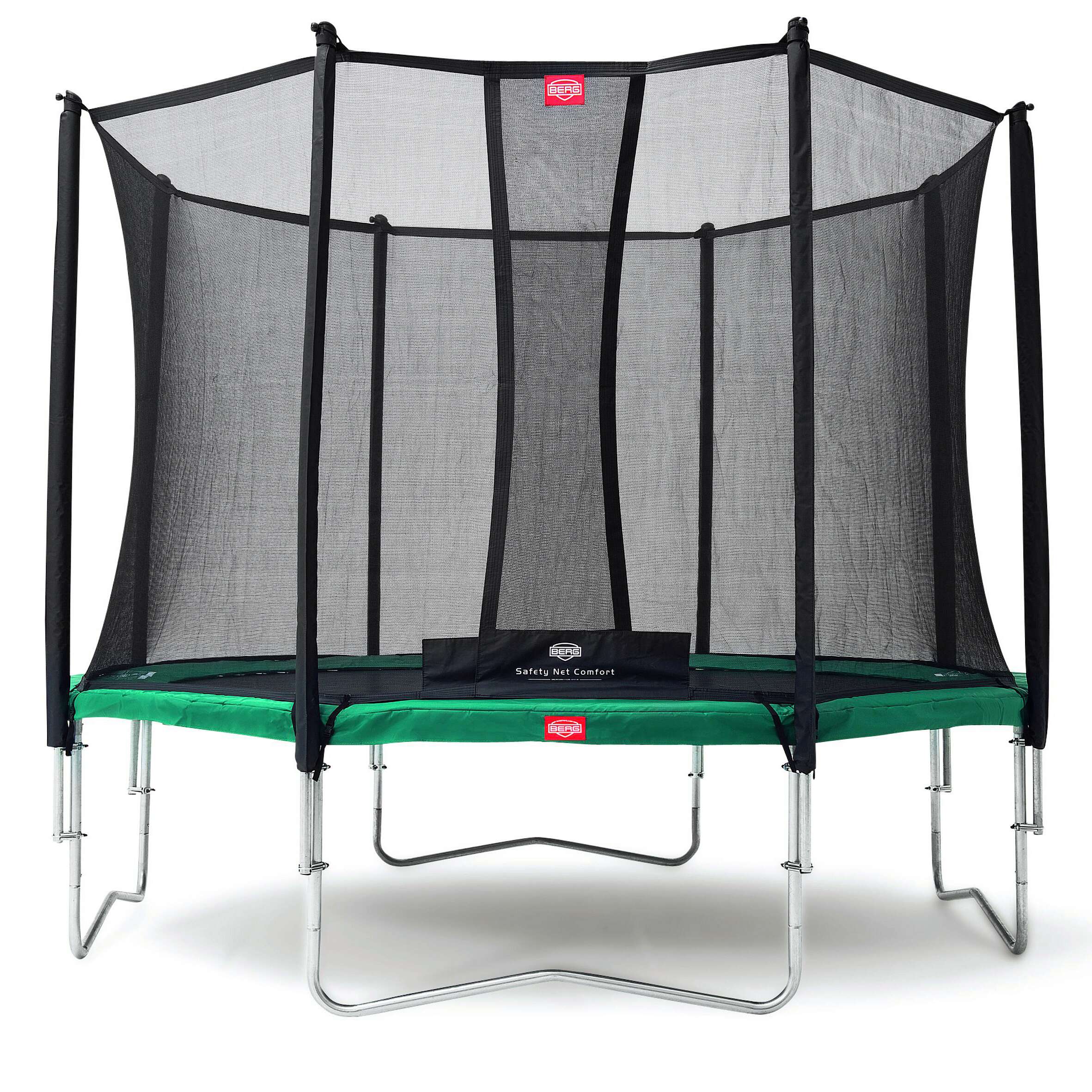 Berg Trampolin „Favorit“ mit Sicherheitsnetz Comfort, ø 4,30 m, Randbezug Grau