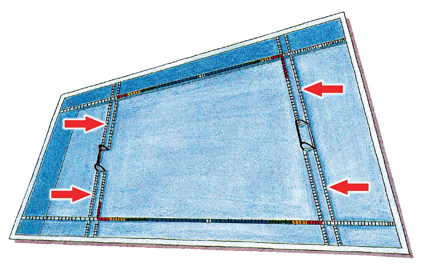 Spannleinen-Set für Wasserball-Tore