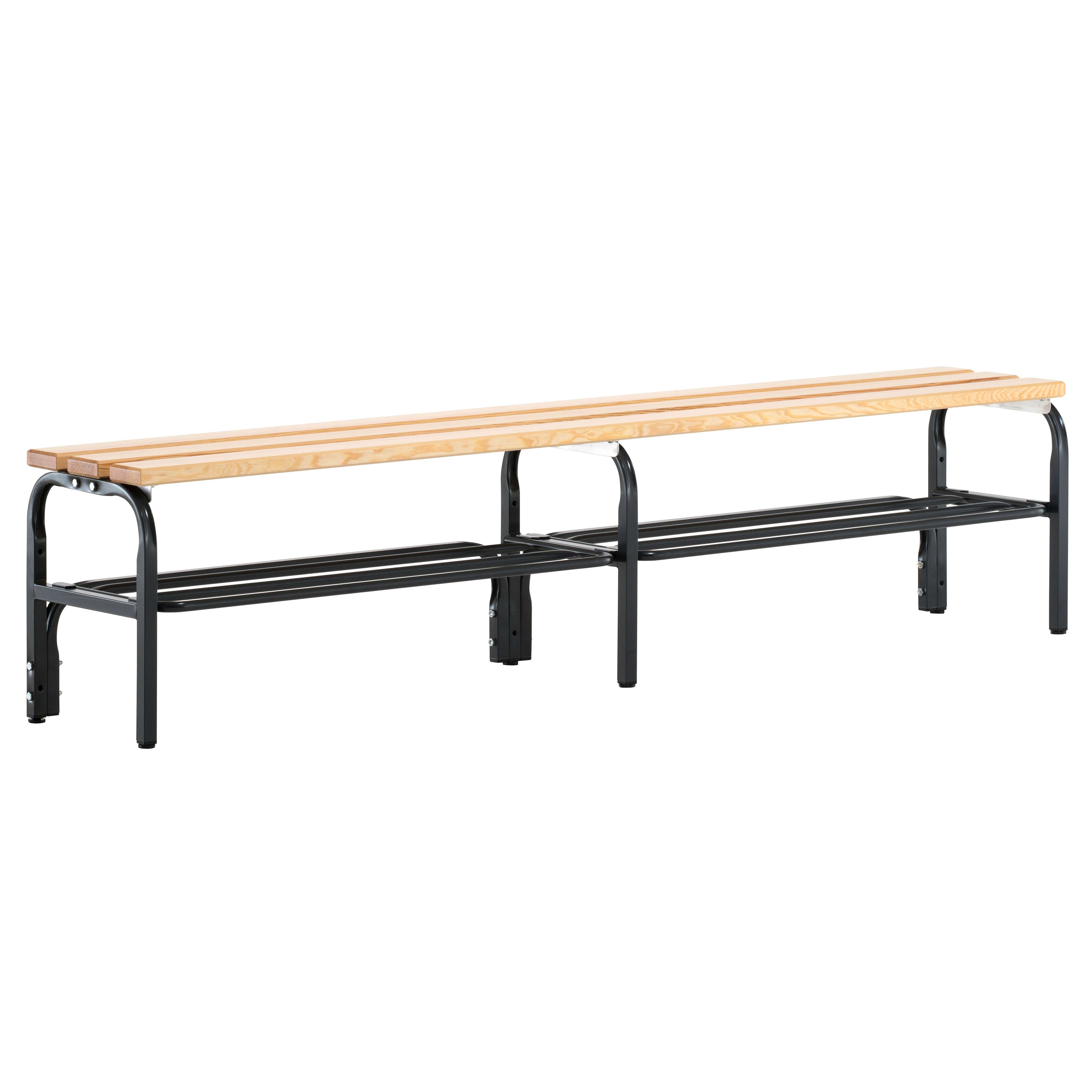 Sypro Umkleidebank für Trockenräume ohne Lehnen, 2,00 m, Anthrazit (RAL 7016), Mit Schuhrost