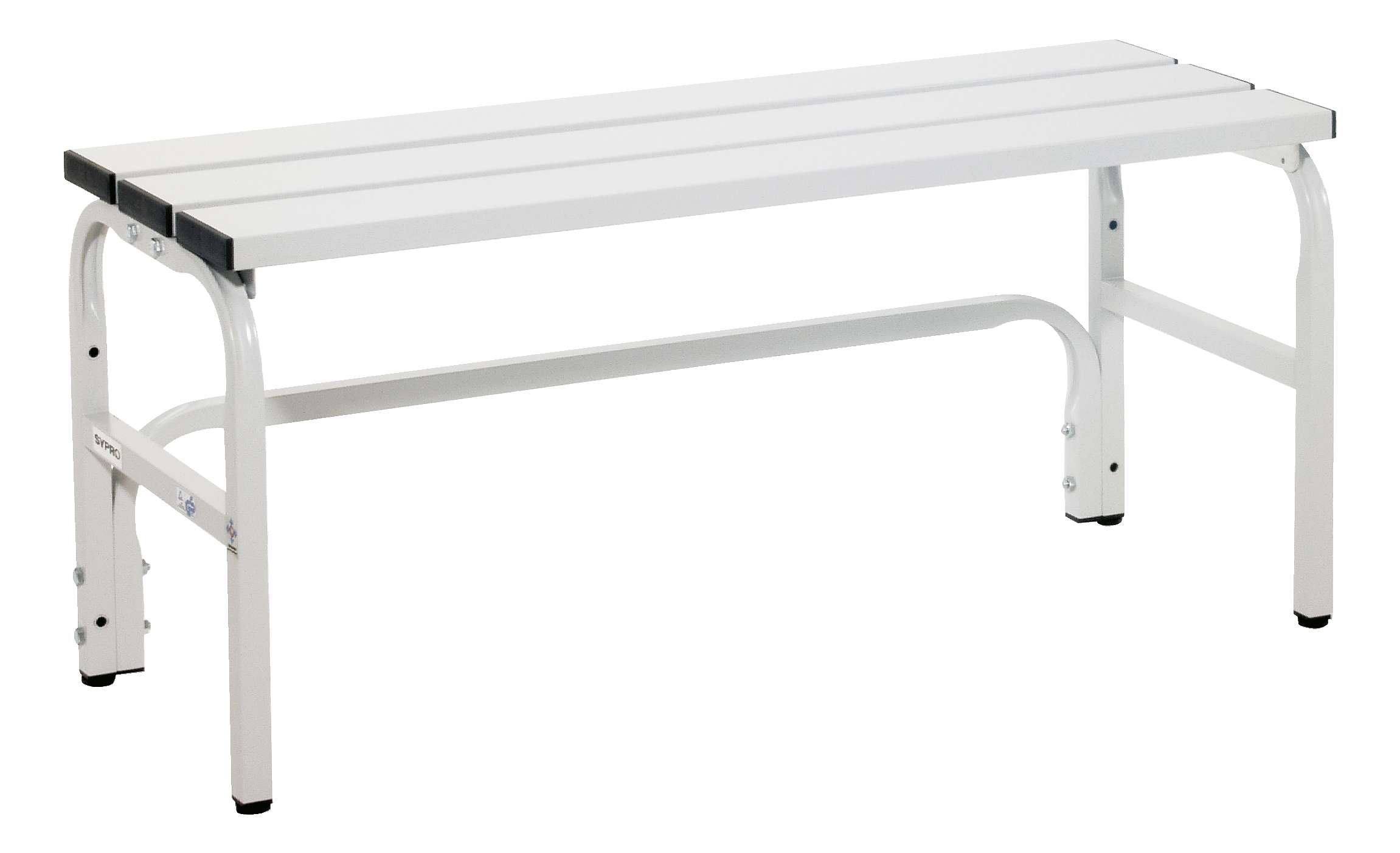 Sypro Umkleidebank für Nassräume ohne Lehne, 1,01 m, Lichtgrau (RAL 7035), Ohne Schuhrost