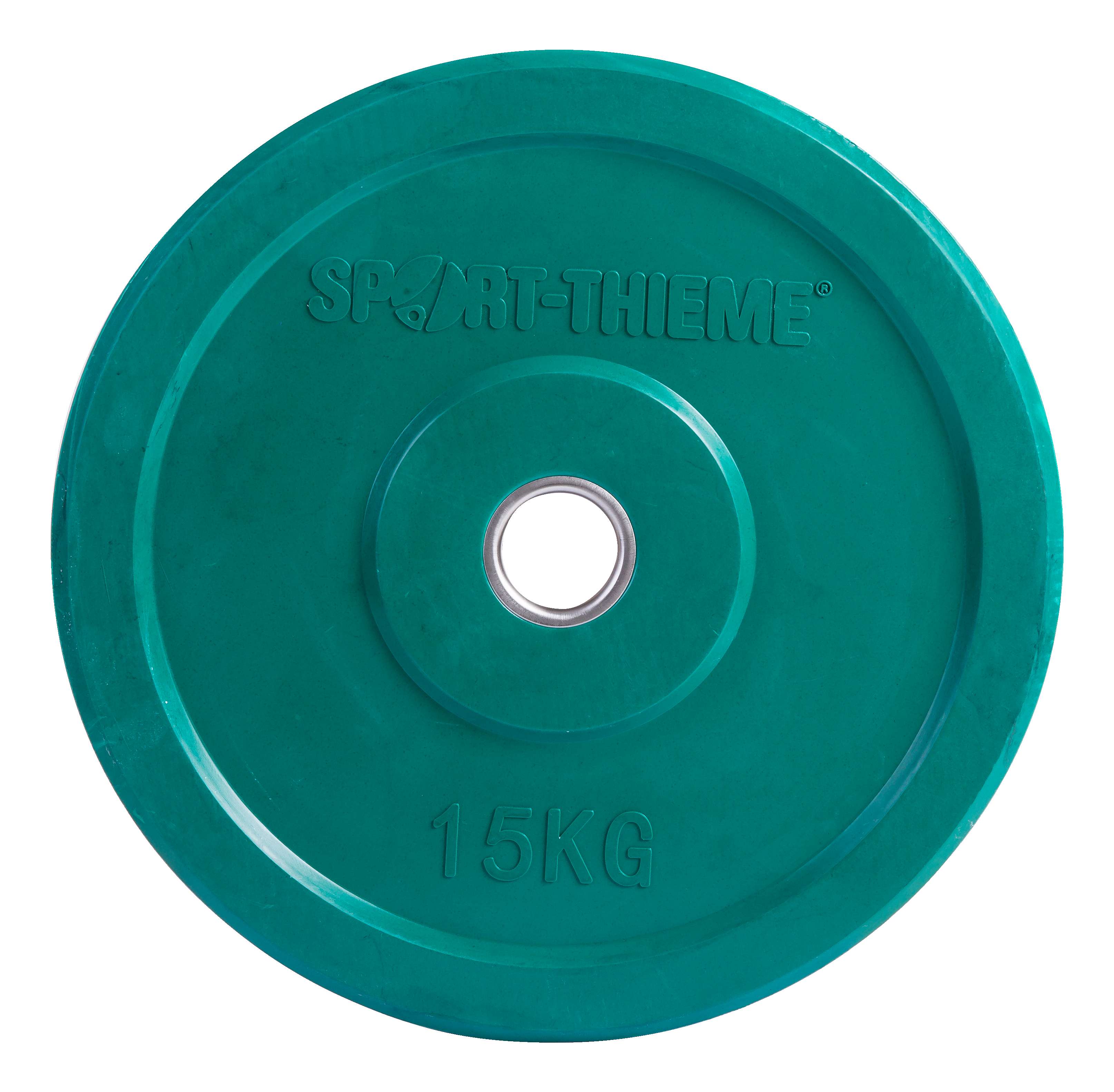 Sport-Thieme Hantelscheibe „Bumper Plate“, bunt, 15 kg, Grün