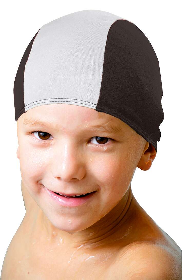 Sport-Thieme Schwimmkappen-Set „Textil“, Schwarz-Weiß  , Kinder