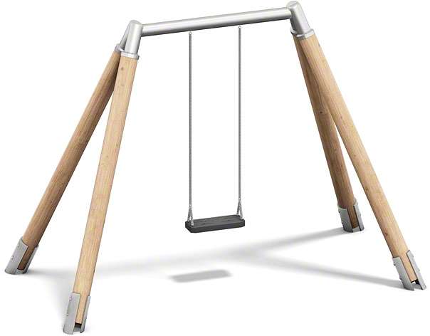 Playparc Einzelschaukel „Holz/Metall“, Aufhängehöhe 245 cm