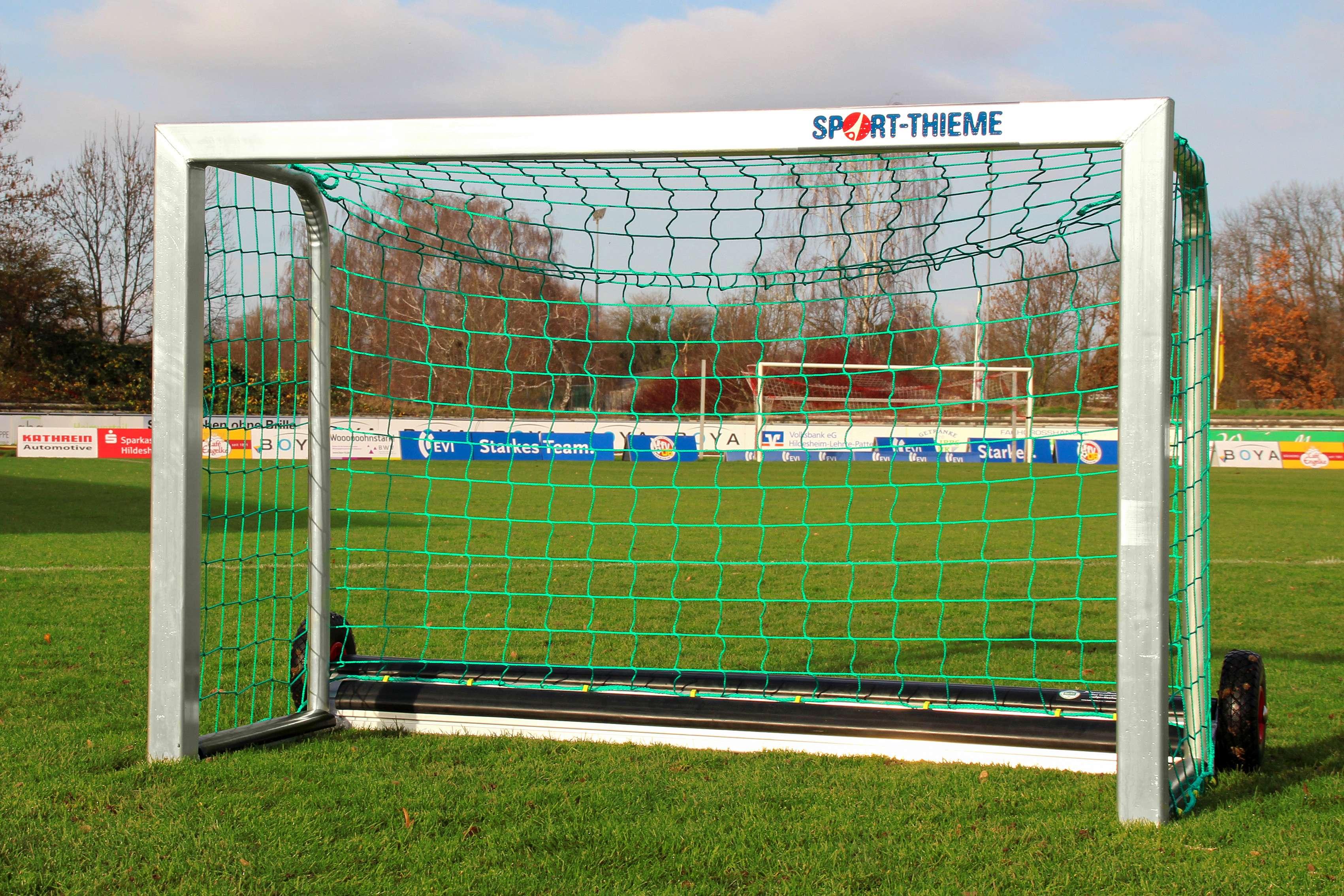 Sport-Thieme Mini-Fußballtor „Safety“ mit PlayersProtect, Inkl. Netz, blau (MW 4,5 cm), 1,80×1,20 m