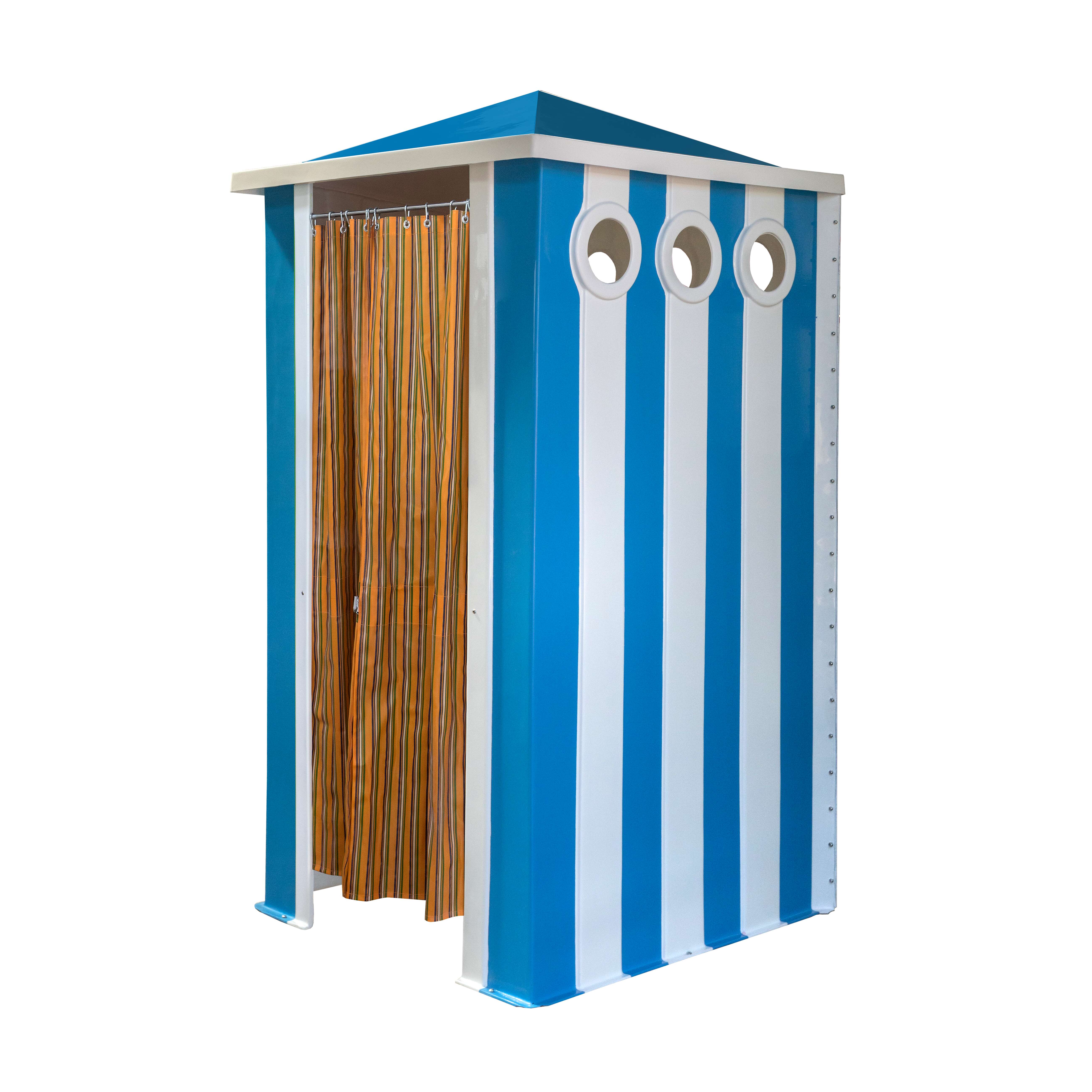Sport-Thieme Umkleidekabine „Le Cabine“, Blau-Weiß