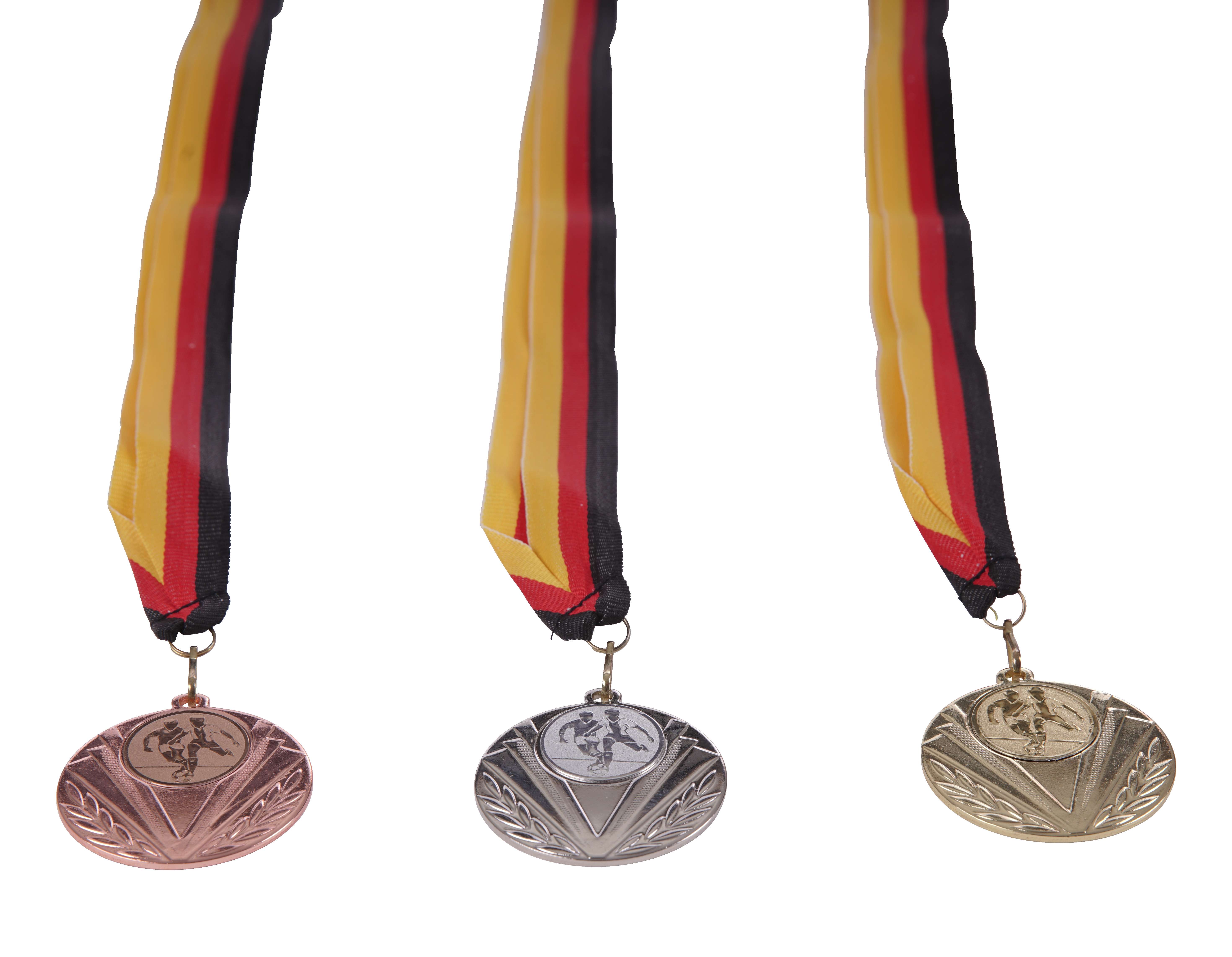 Medaillen-Set für Teilnehmer, inkl. Medaillenband, Gold, Set mit 100 Medaillen