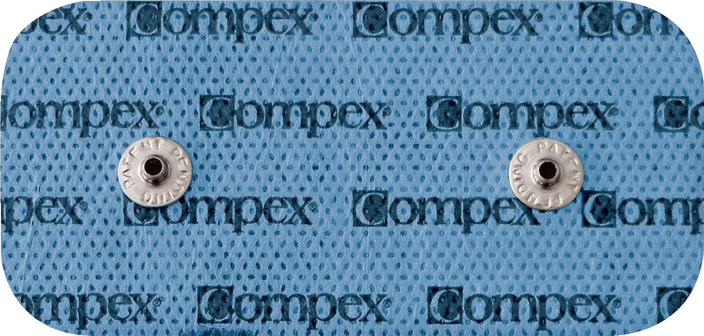 Compex Elektrodenpad-Set für Muskelstimulationsgerät, 5×10 cm, 2 Stück, 2 Anschlüsse