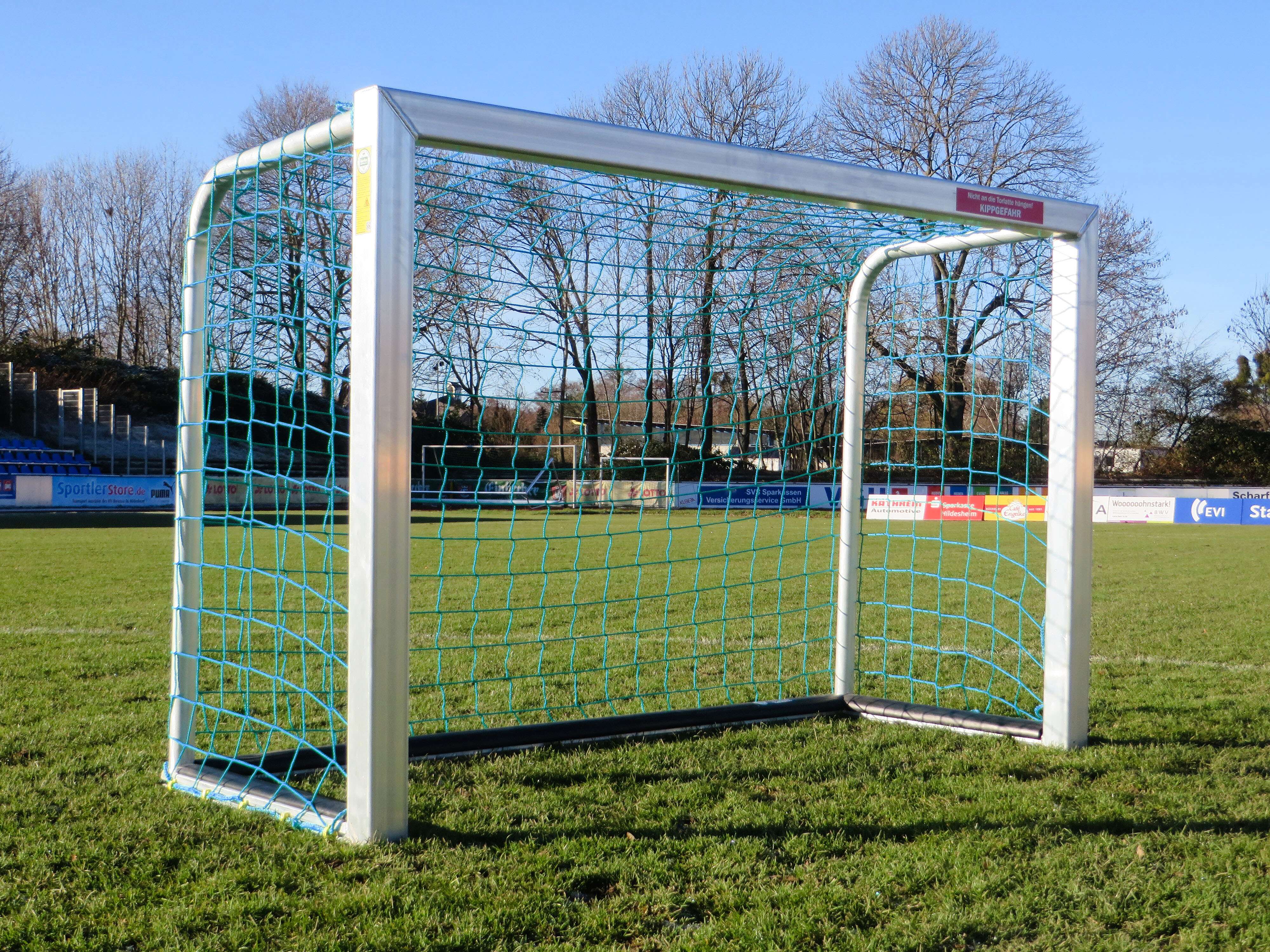 Sport-Thieme Mini-Fußballtor mit PlayersProtect, Inkl. Netz, blau (MW 4,5 cm), 1,20×0,80 m