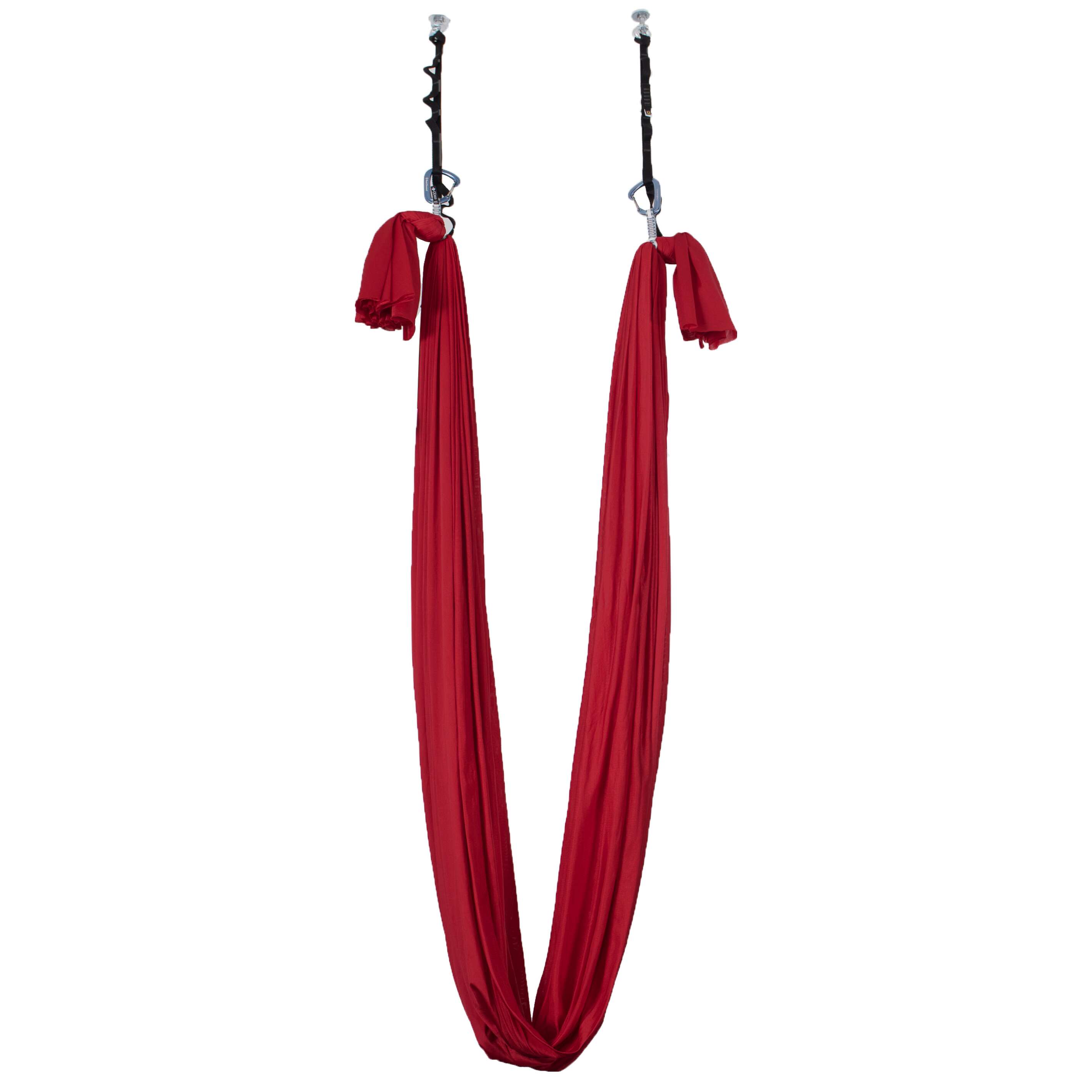 AerialX Yoga-Tuch „Aerialyoga“, Dunkelrot, Mit 2 Deckenankern