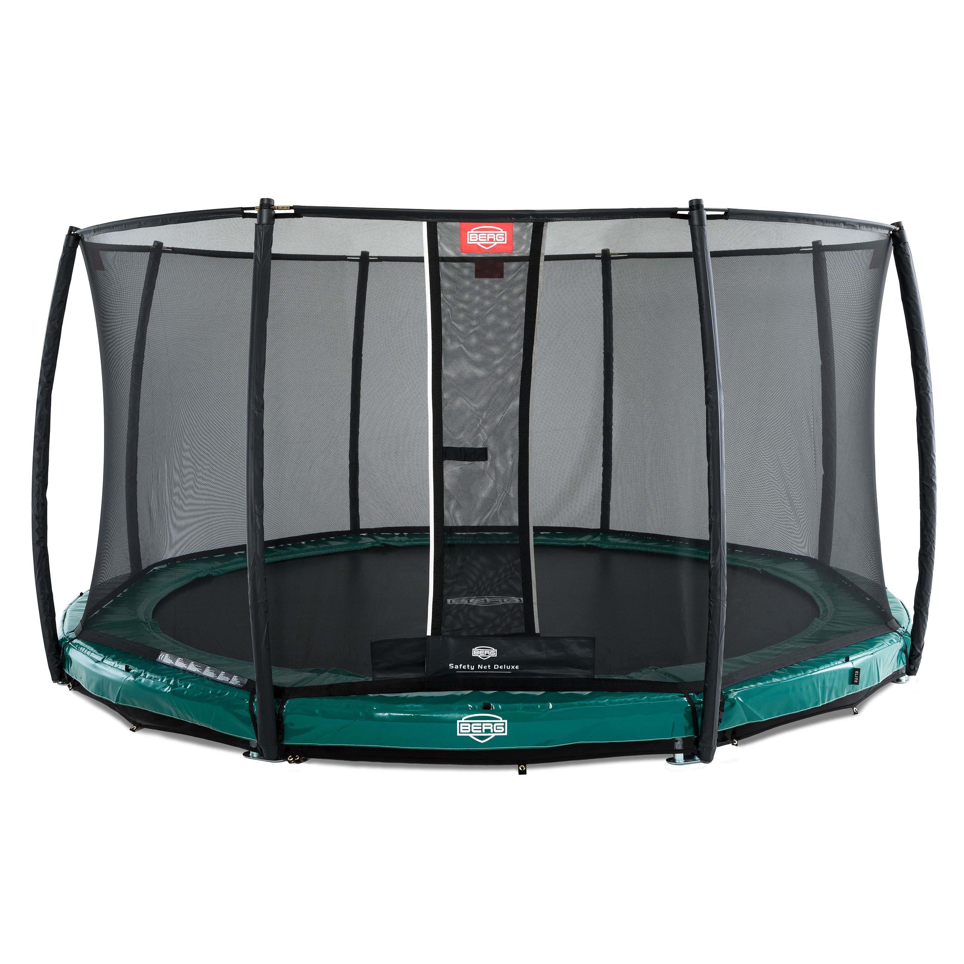 Berg Trampolin InGround „Elite“ mit Sicherheitsnetz Deluxe, ø 330 cm, Grün