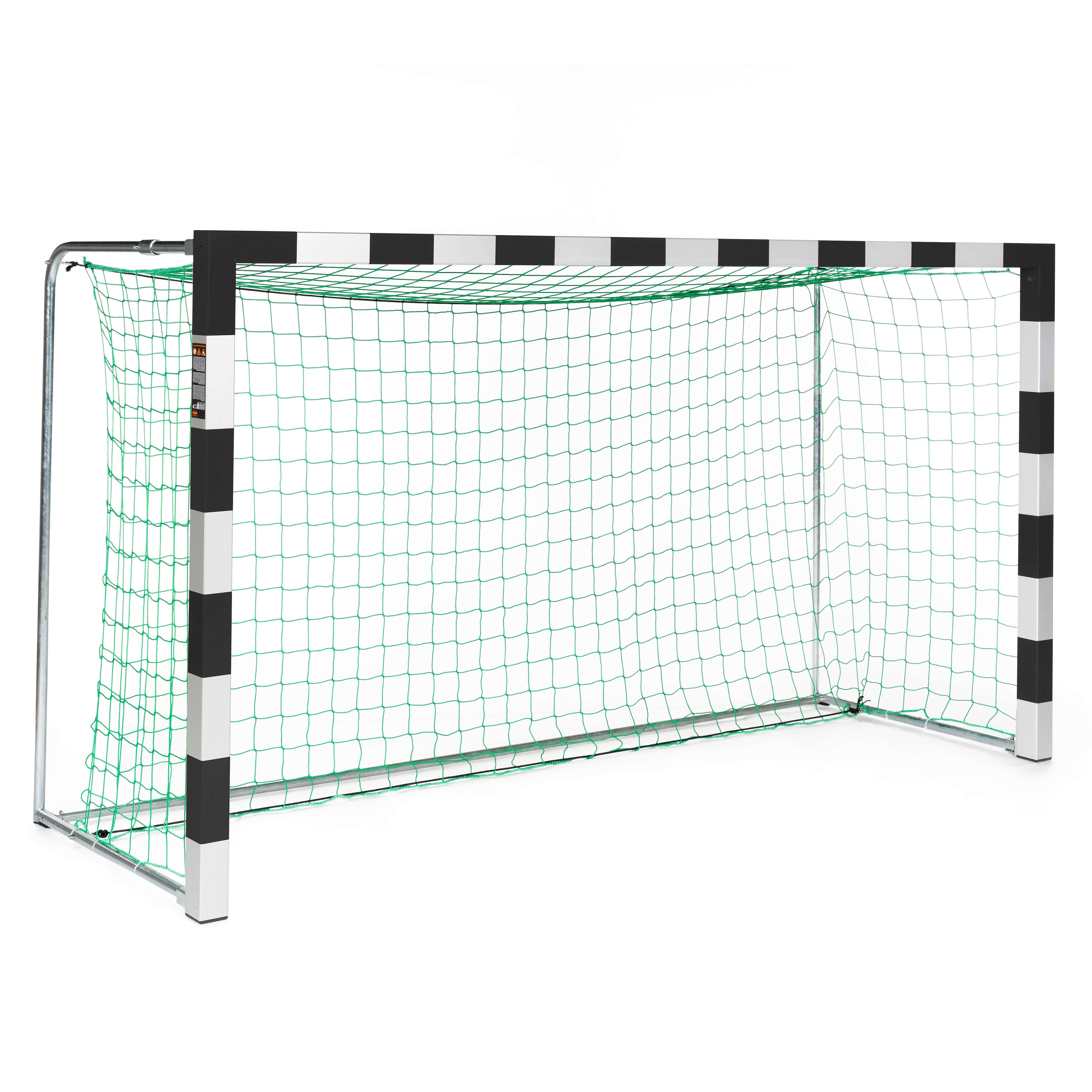 Sport-Thieme Handballtor frei stehend, 3×1,60 m, Schwarz-Silber, Alu-Gussformteil-Eckverbindung