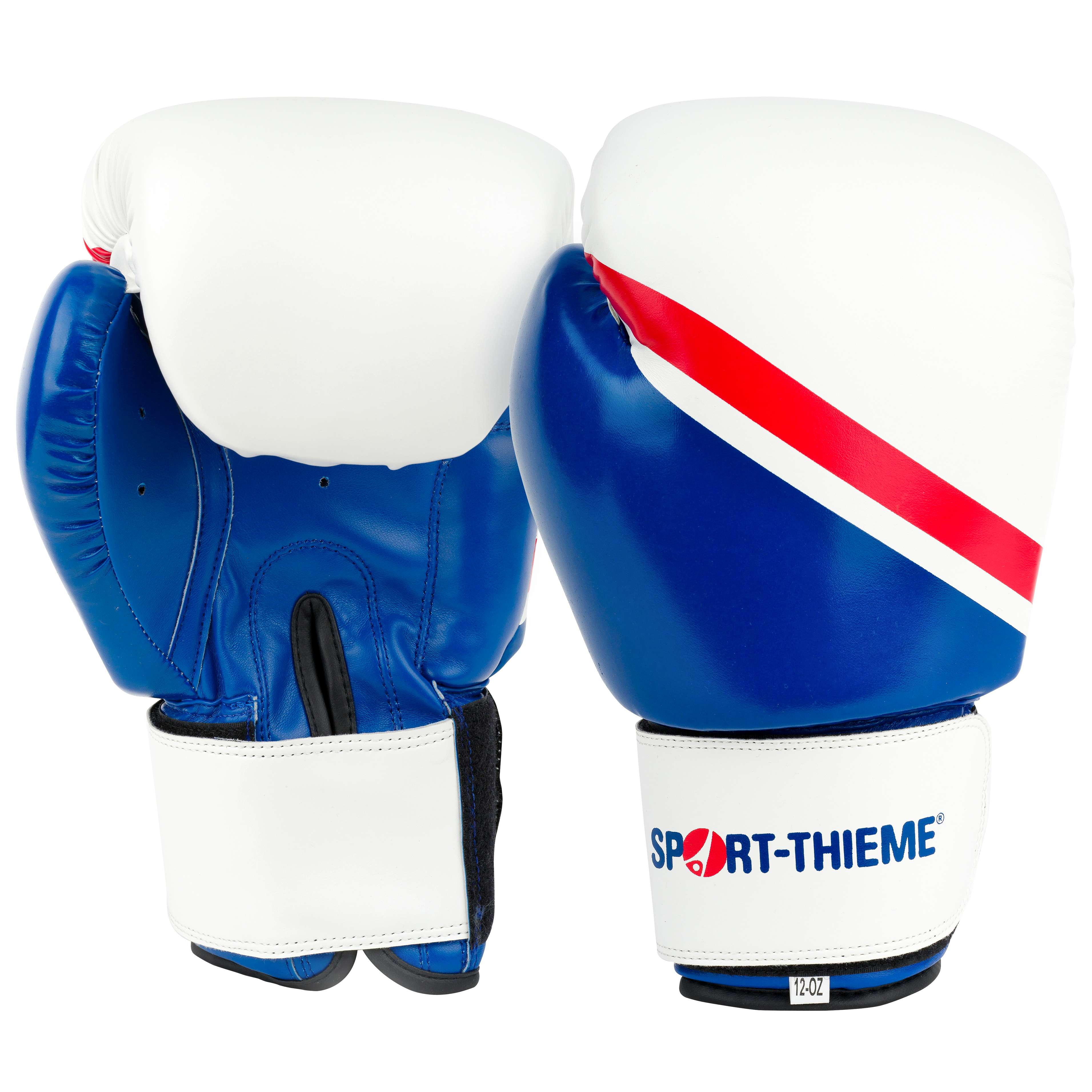 Sport-Thieme Boxhandschuhe „Sparring“, 12 oz., Weiß-Blau-Rot