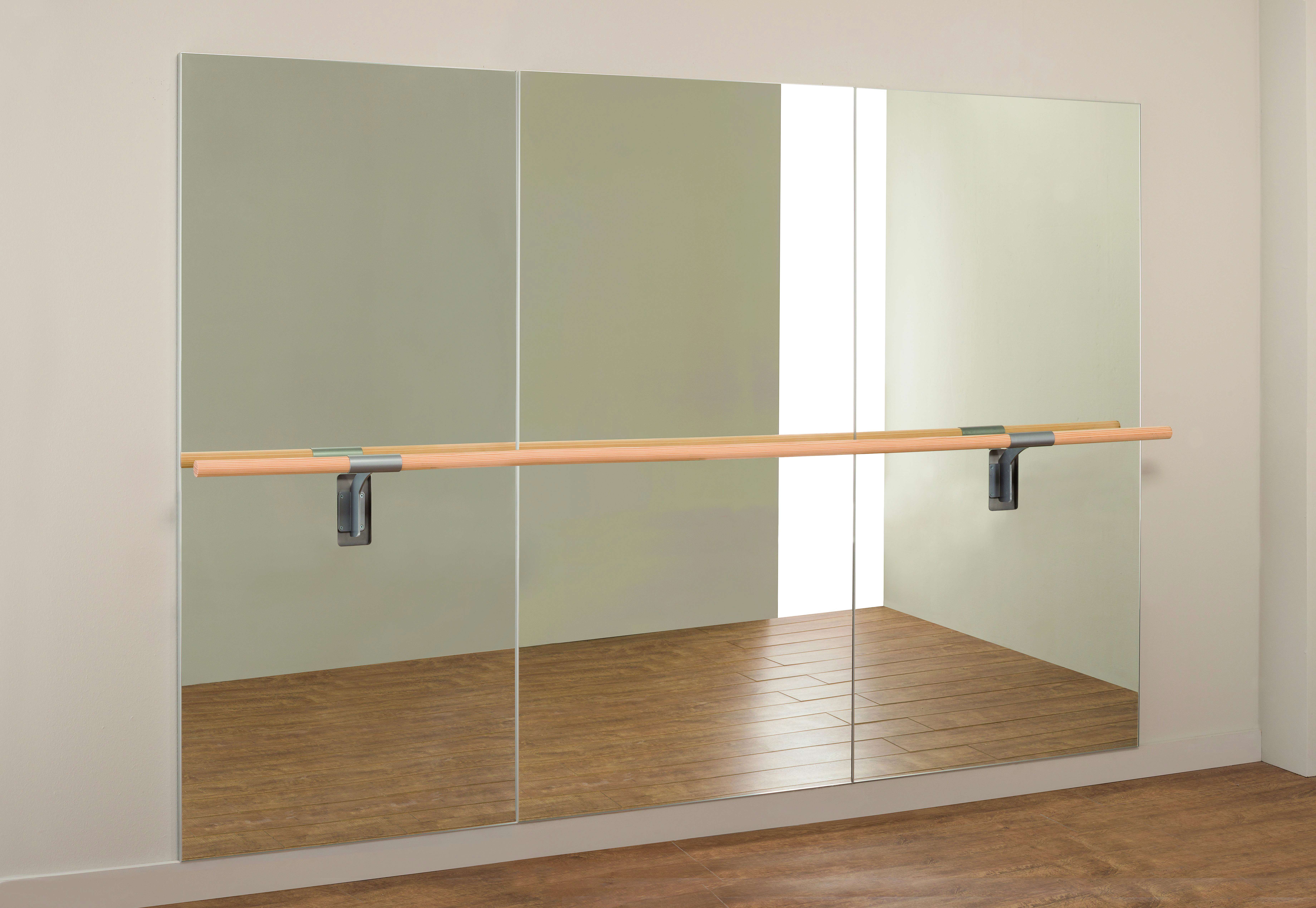 Dinamica Ballet Ballettspiegel „Amadeus“, Einzelstange à 3 m und 2 Halter, 3,00×2,00 m