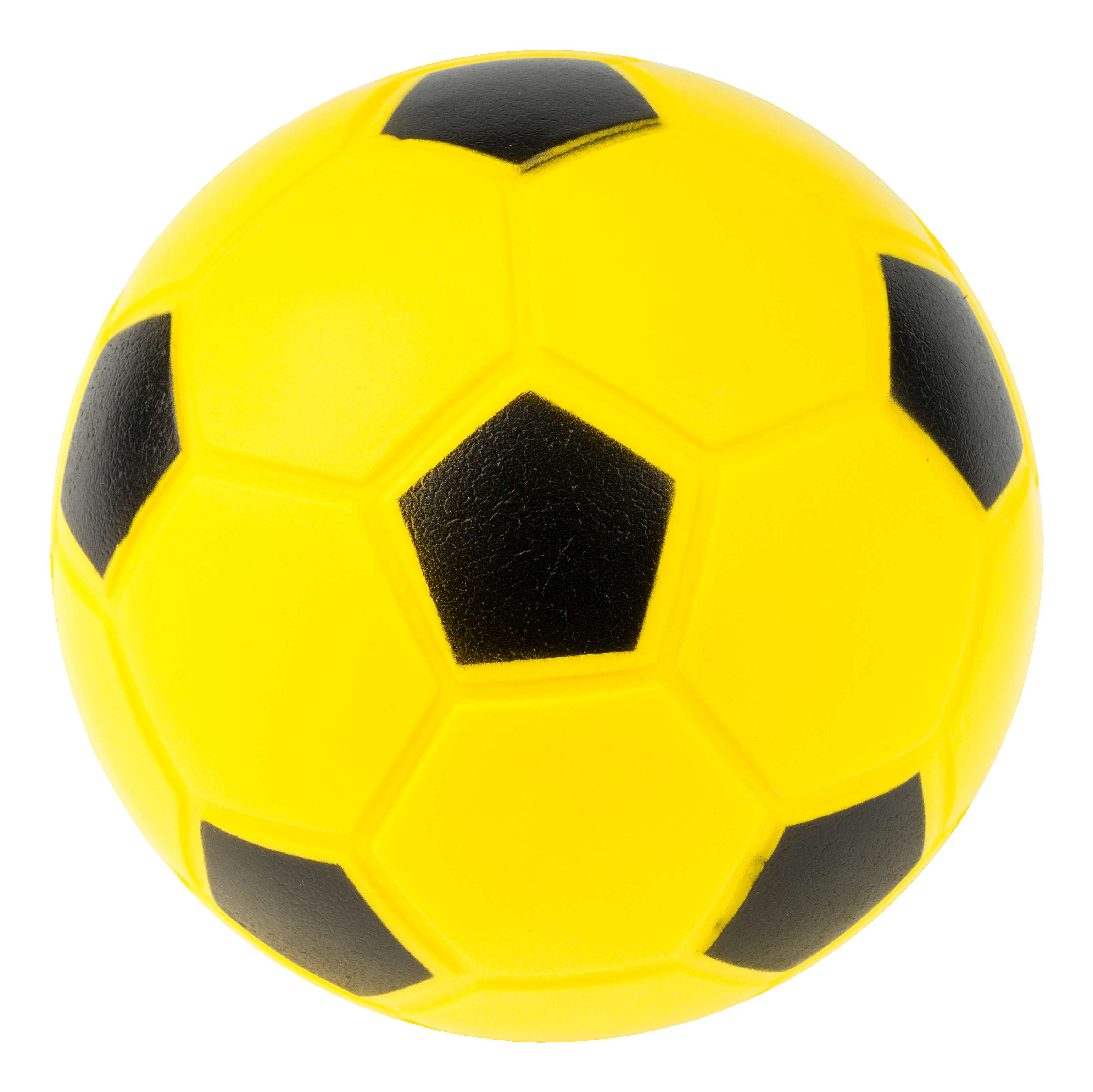 Sport-Thieme Weichschaumball „PU-Fußball“, Gelb-Schwarz, 15 cm