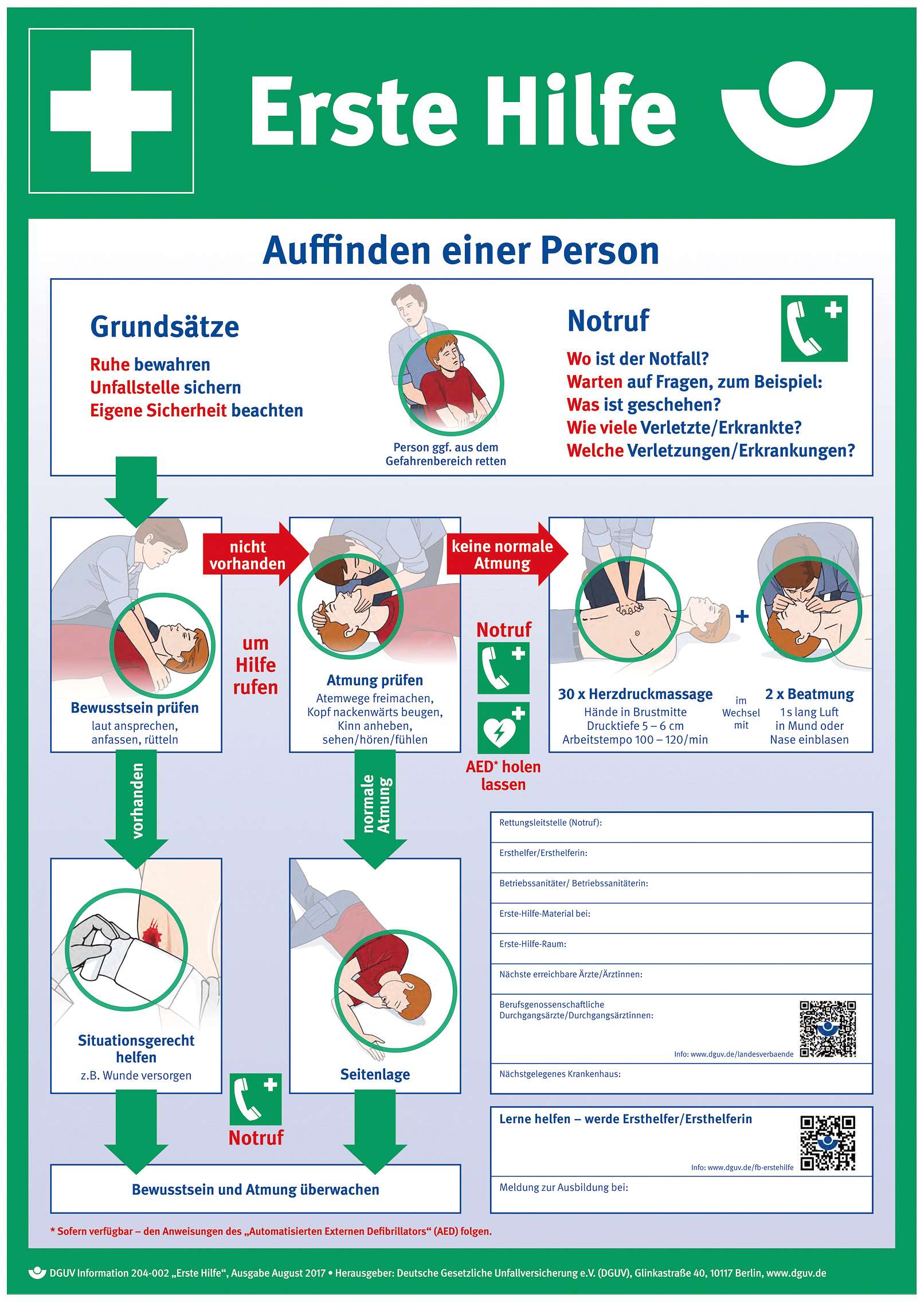 Söhngen Hinweisschild „Erste Hilfe“