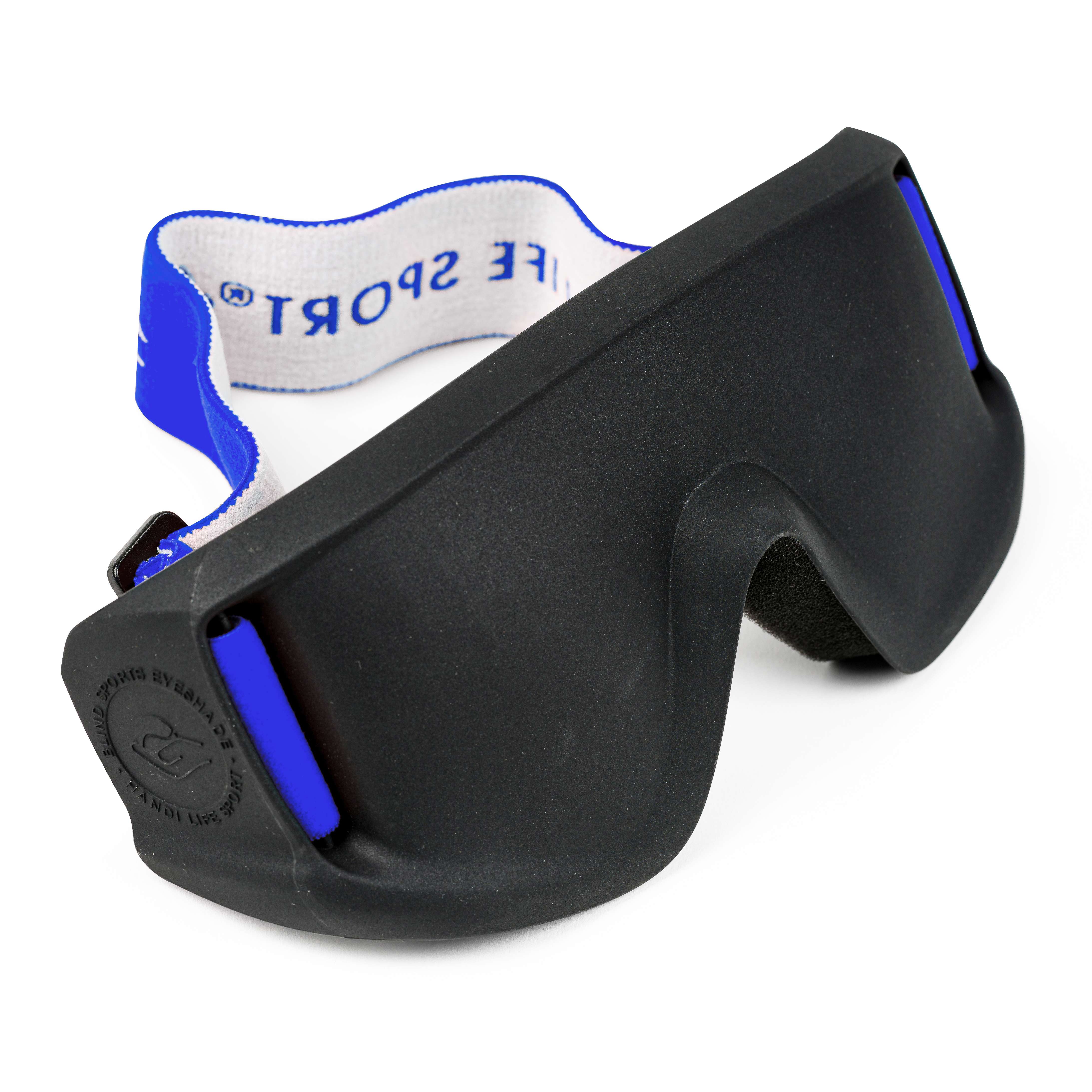 Handi Life Sport Dunkelbrille „Justa Blind Sports“, Kopfband Blau