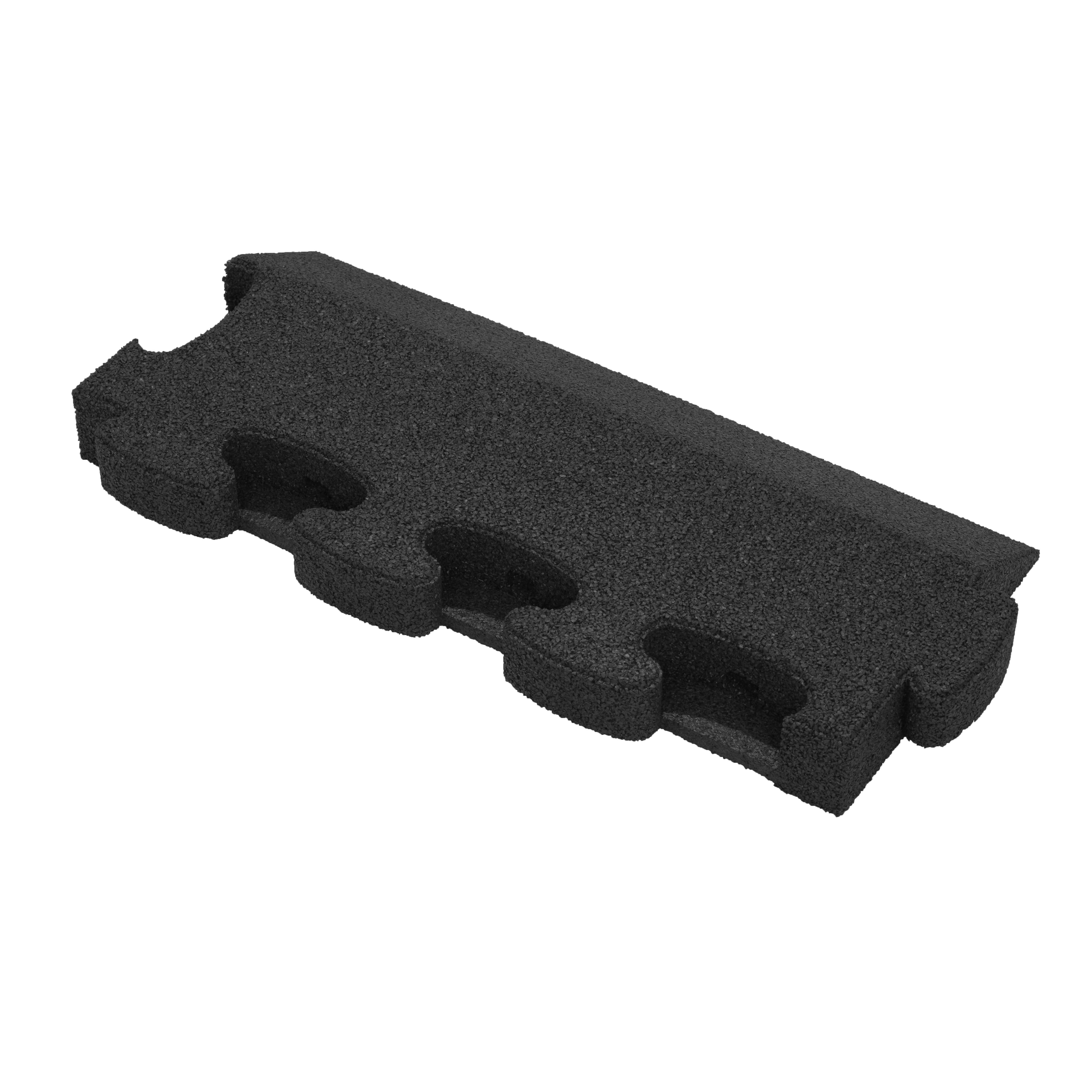 Gum-Tech Randstück „Abgeschrägt“ für Fallschutzplatten, Schwarz, 6 cm