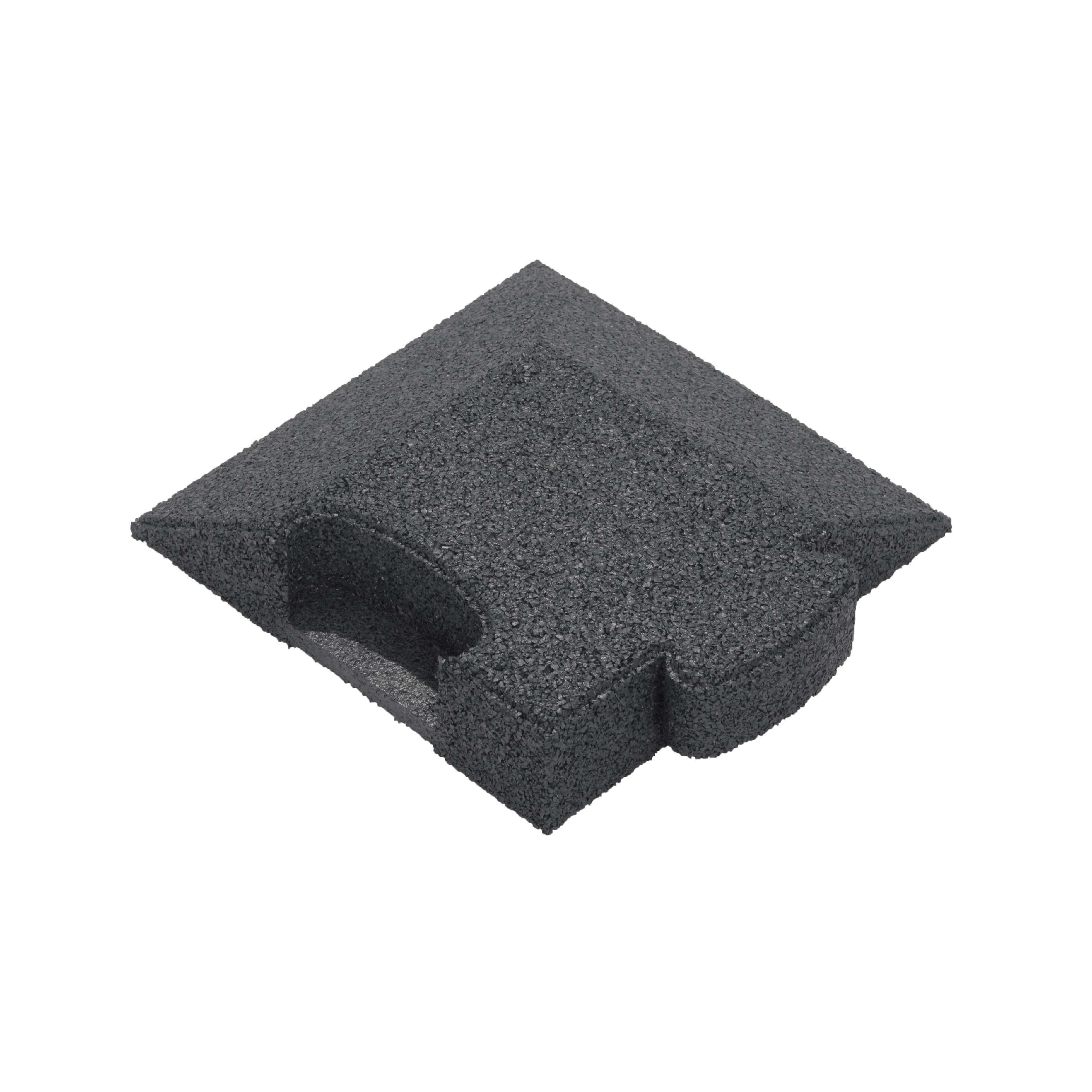 Gum-Tech Eckstück „Abgeschrägt“ für Fallschutzplatten, Schwarz, 6 cm