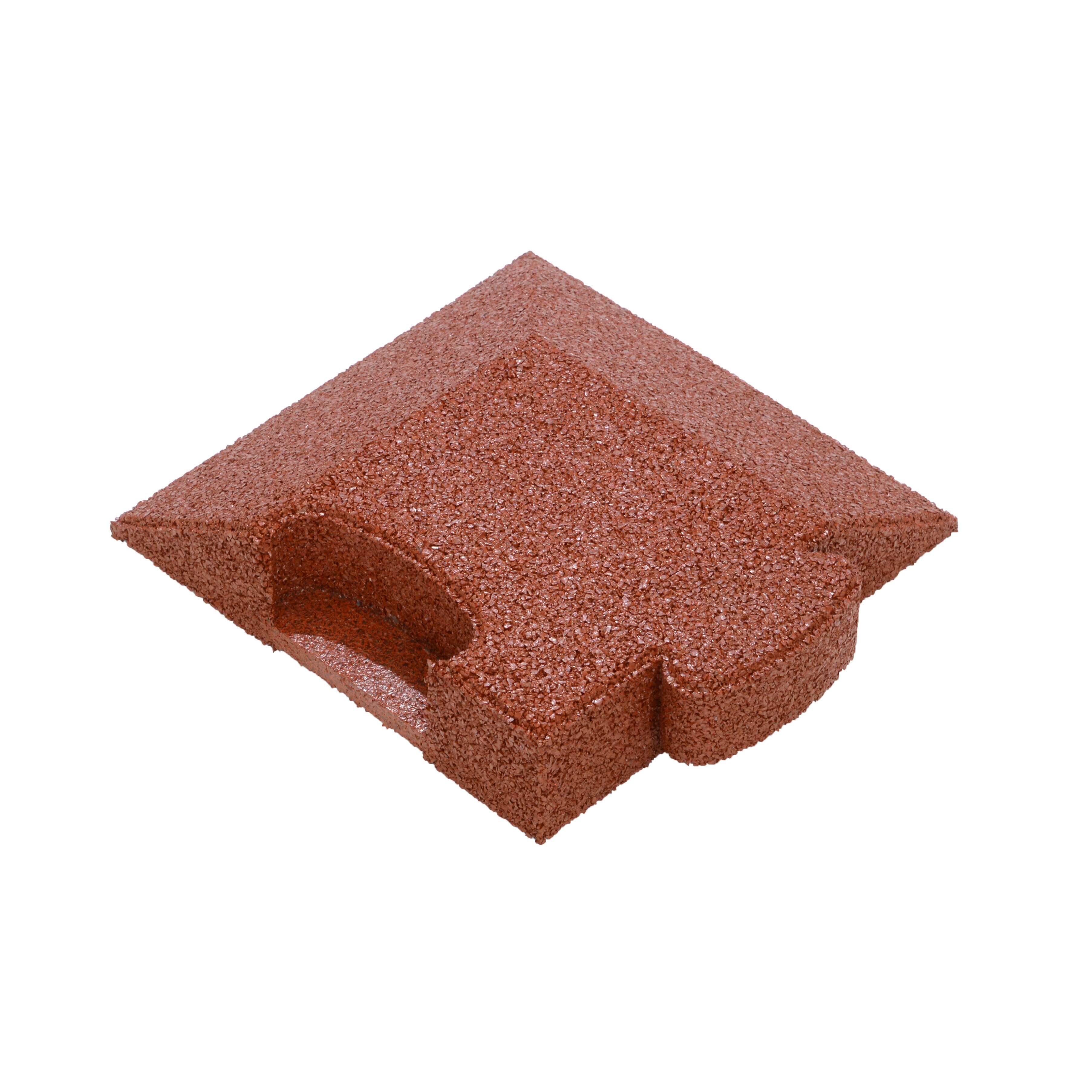 Gum-Tech Eckstück „Abgeschrägt“ für Fallschutzplatten, Rot, 6 cm