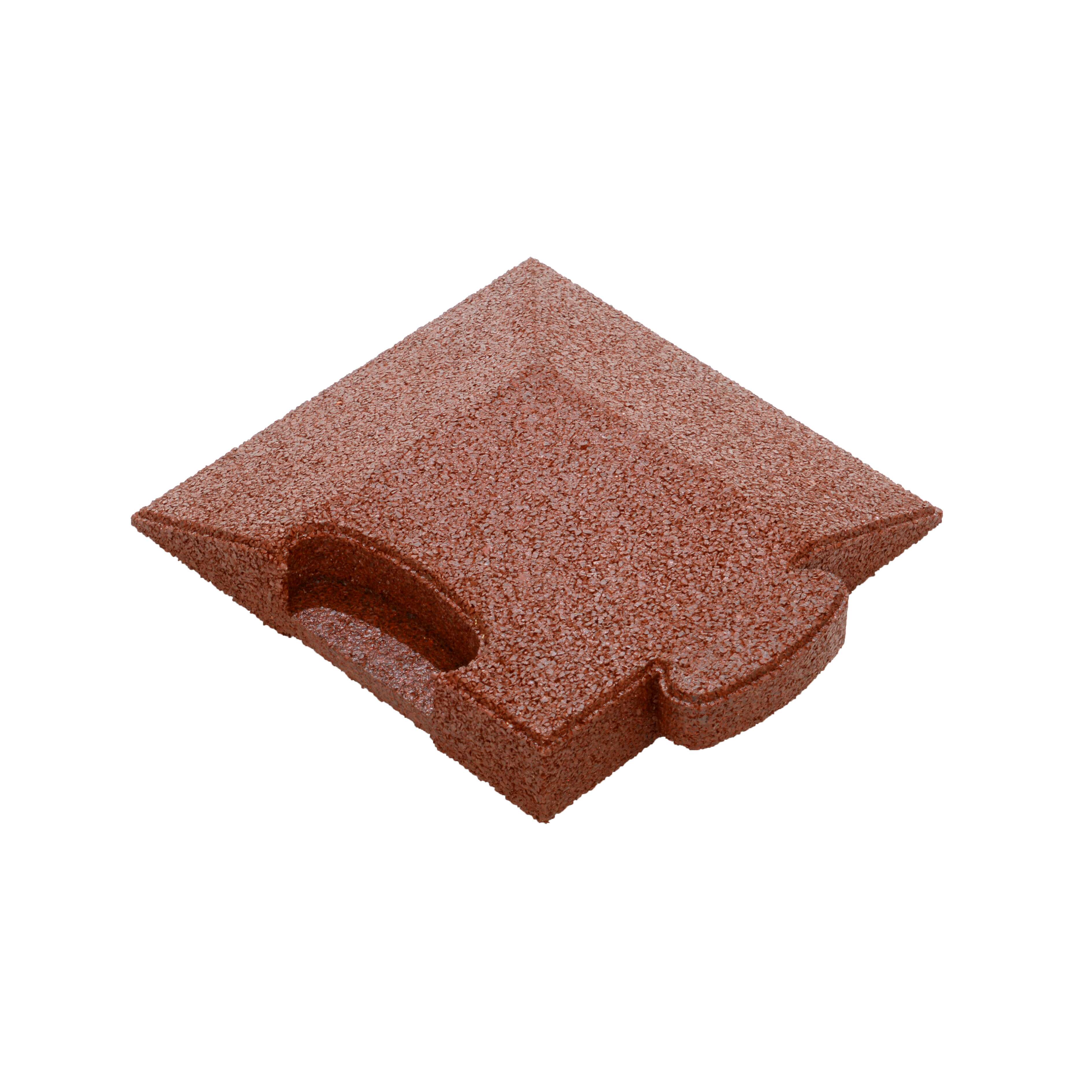 Gum-Tech Eckstück „Abgeschrägt“ für Fallschutzplatten, Rot, 4,5 cm