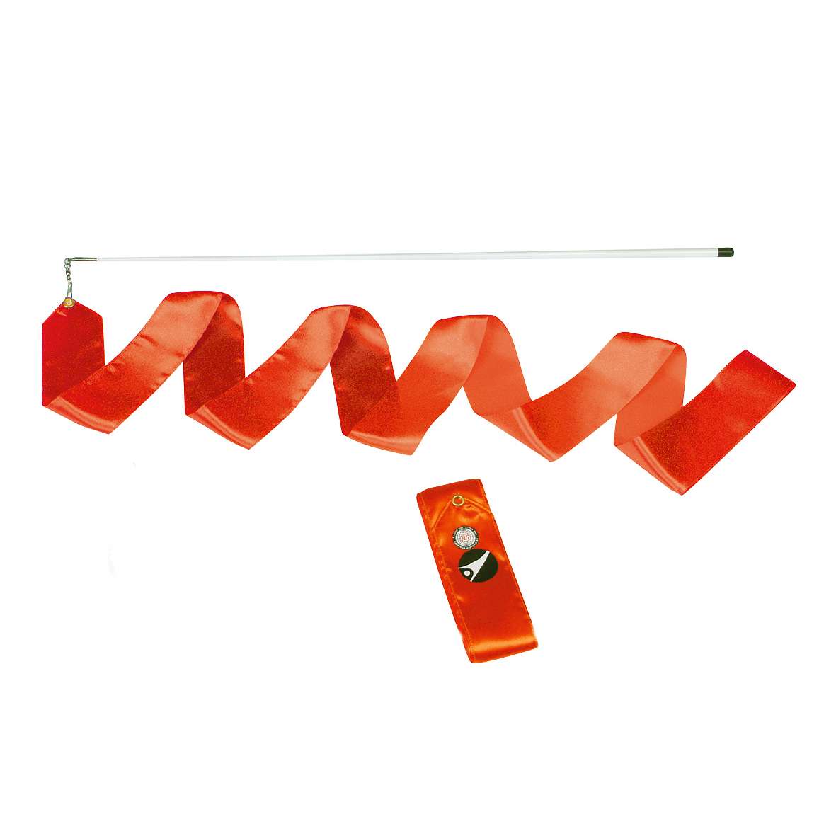 Sport-Thieme Gymnastikband mit Stab „RSG“, Orange, 6 m